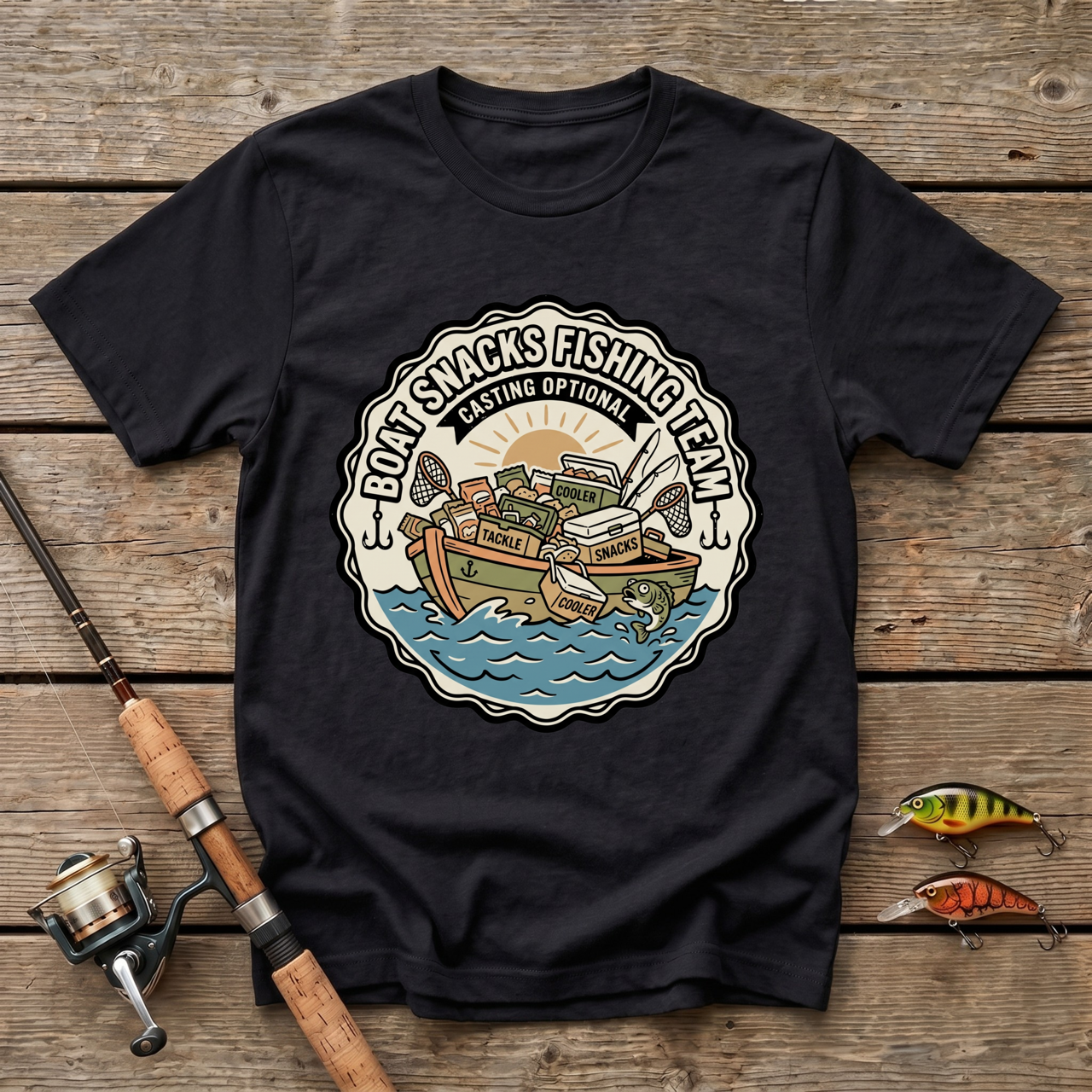 Boat Snacks Fishing Team T-Shirt
