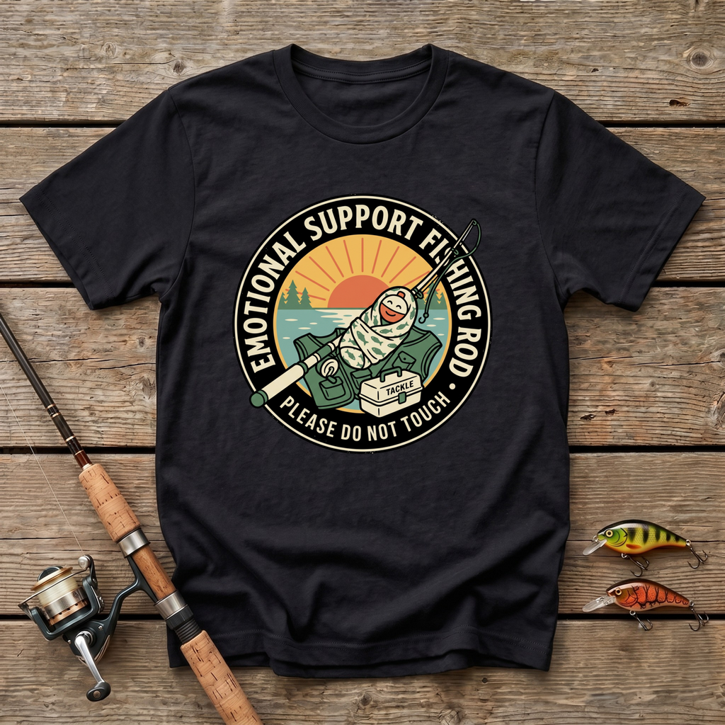 Emotional Support Fishing Rod T-Shirt