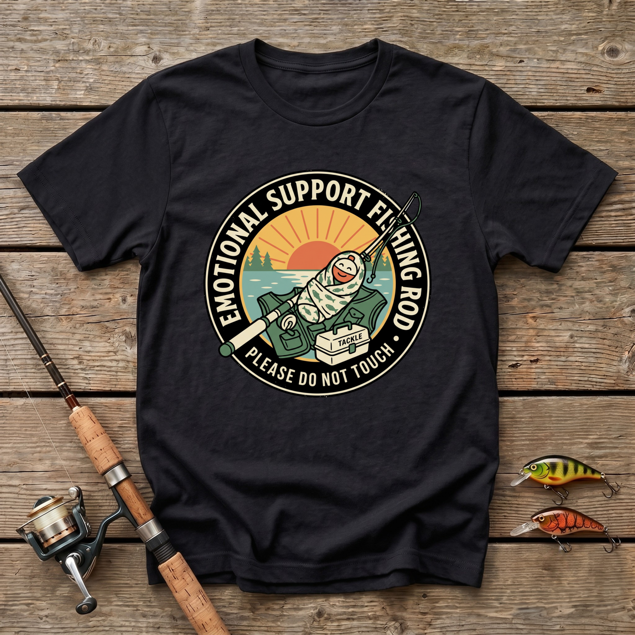 Emotional Support Fishing Rod T-Shirt