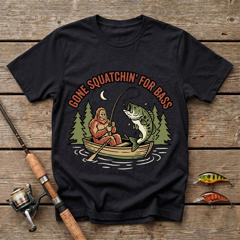 Gone Squatchin' For Bass T-Shirt