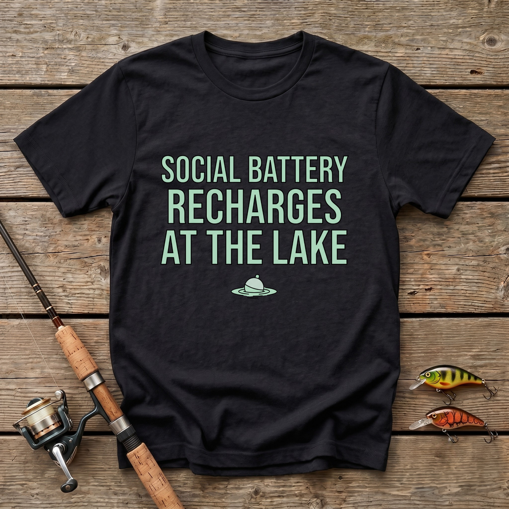 Social Battery Recharges At The Lake T-Shirt