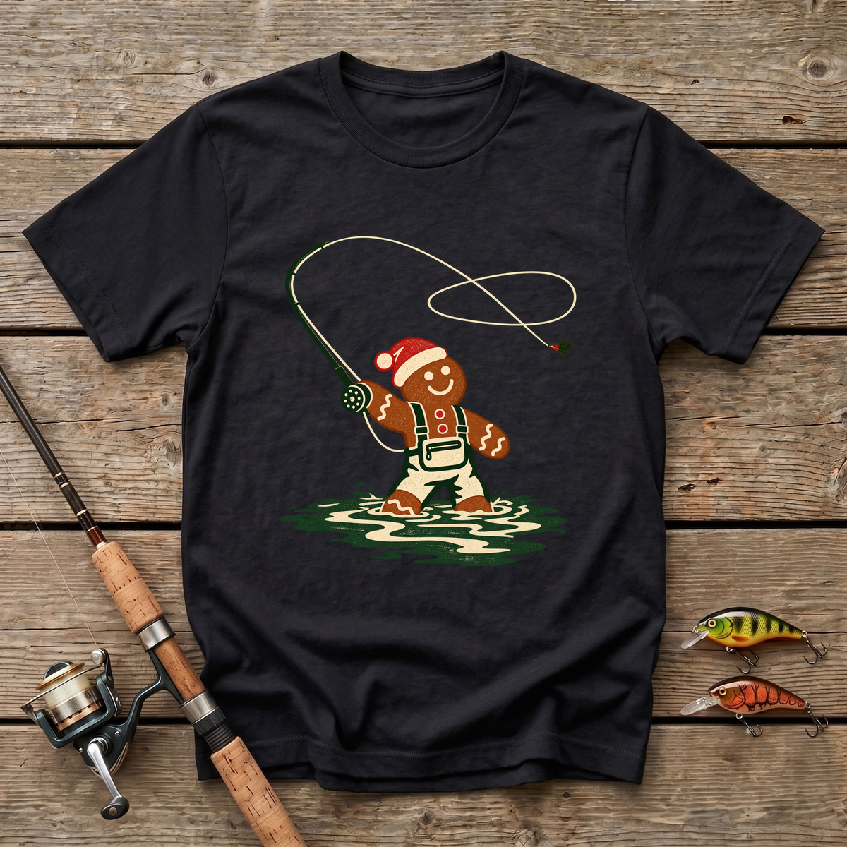 Gingerbread Fly Fishing T-Shirt