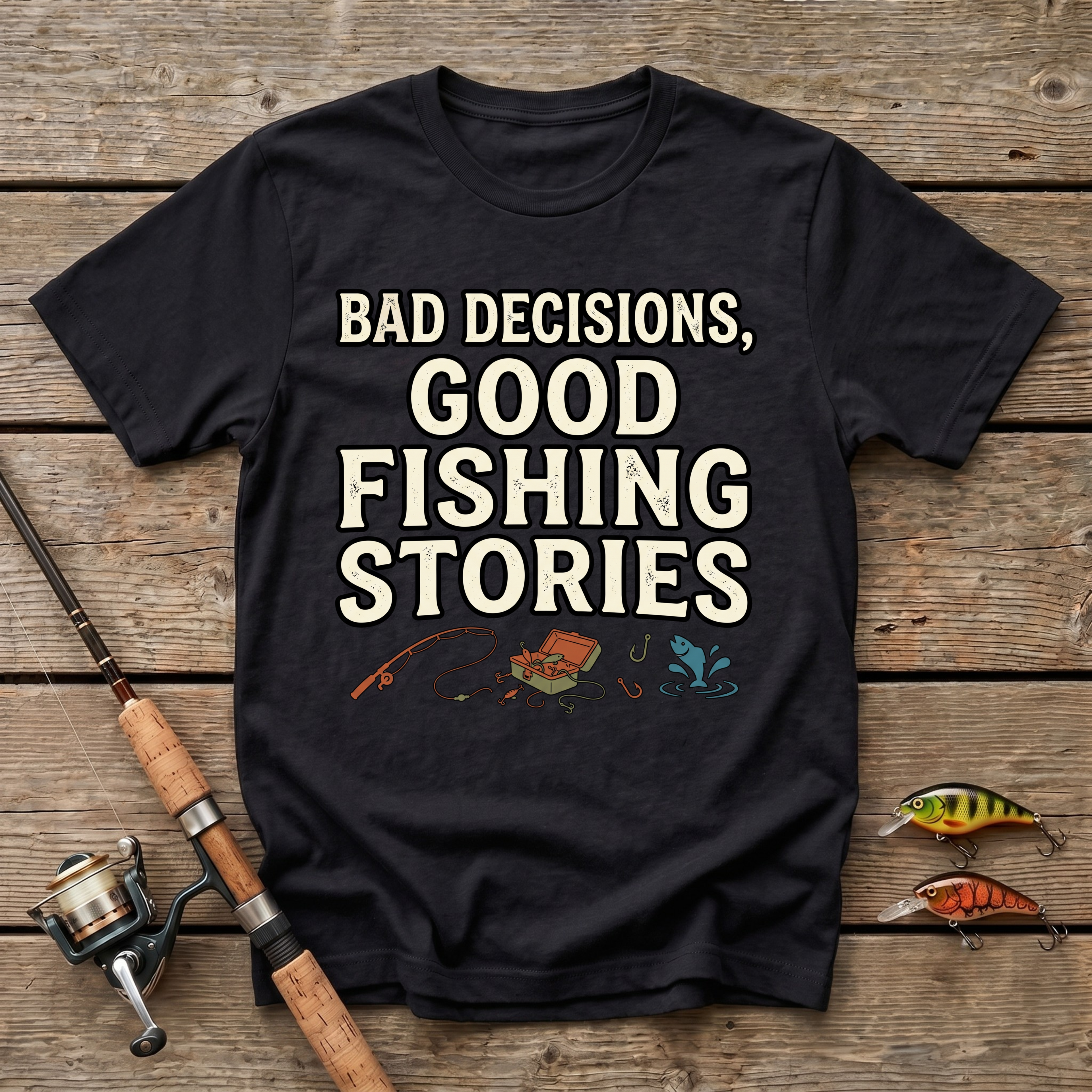 Bad Decisions, Good Fishing Stories T-Shirt