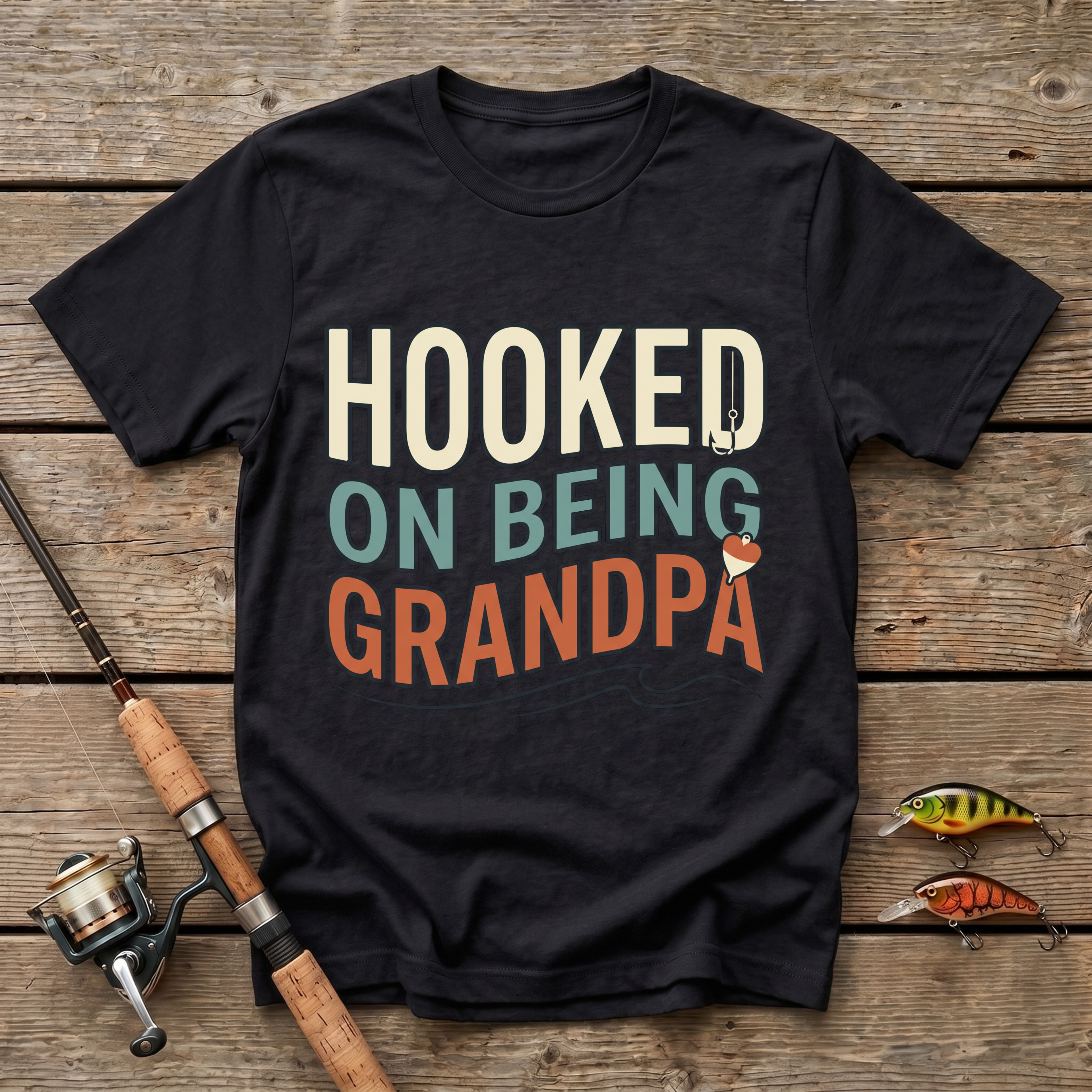 Hooked On Being Grandpa T-Shirt