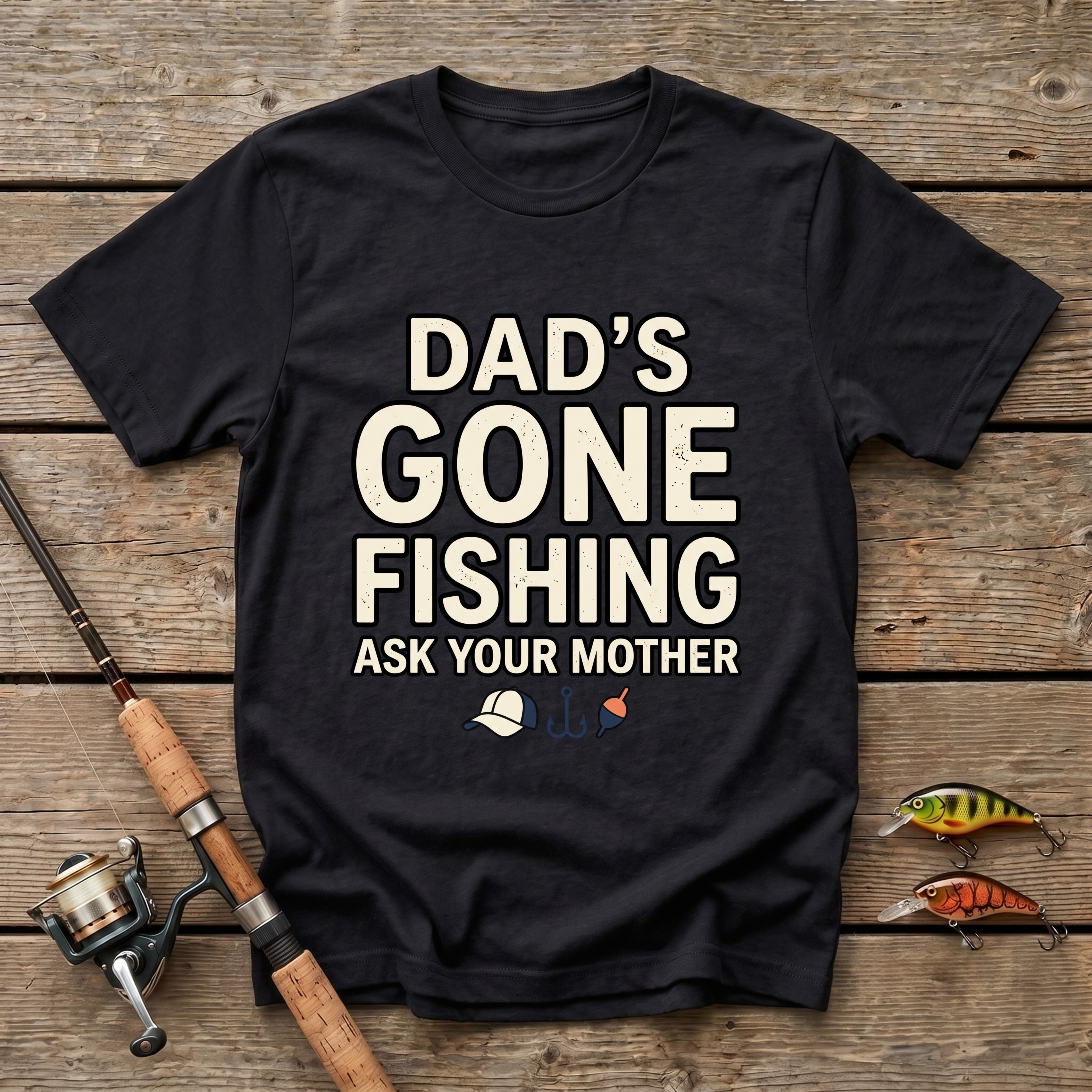 Dad's Gone Fishing. Ask Your Mother T-Shirt