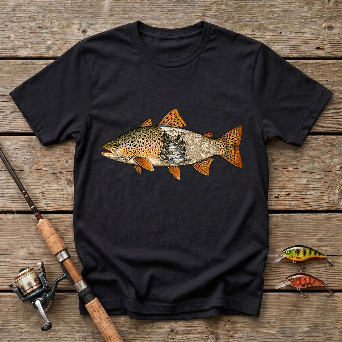 Engraved Trout T-Shirt