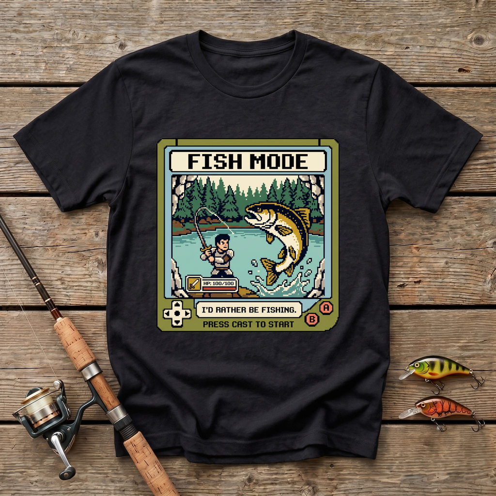 Fish Mode On: I'd Rather Be Fishing T-Shirt