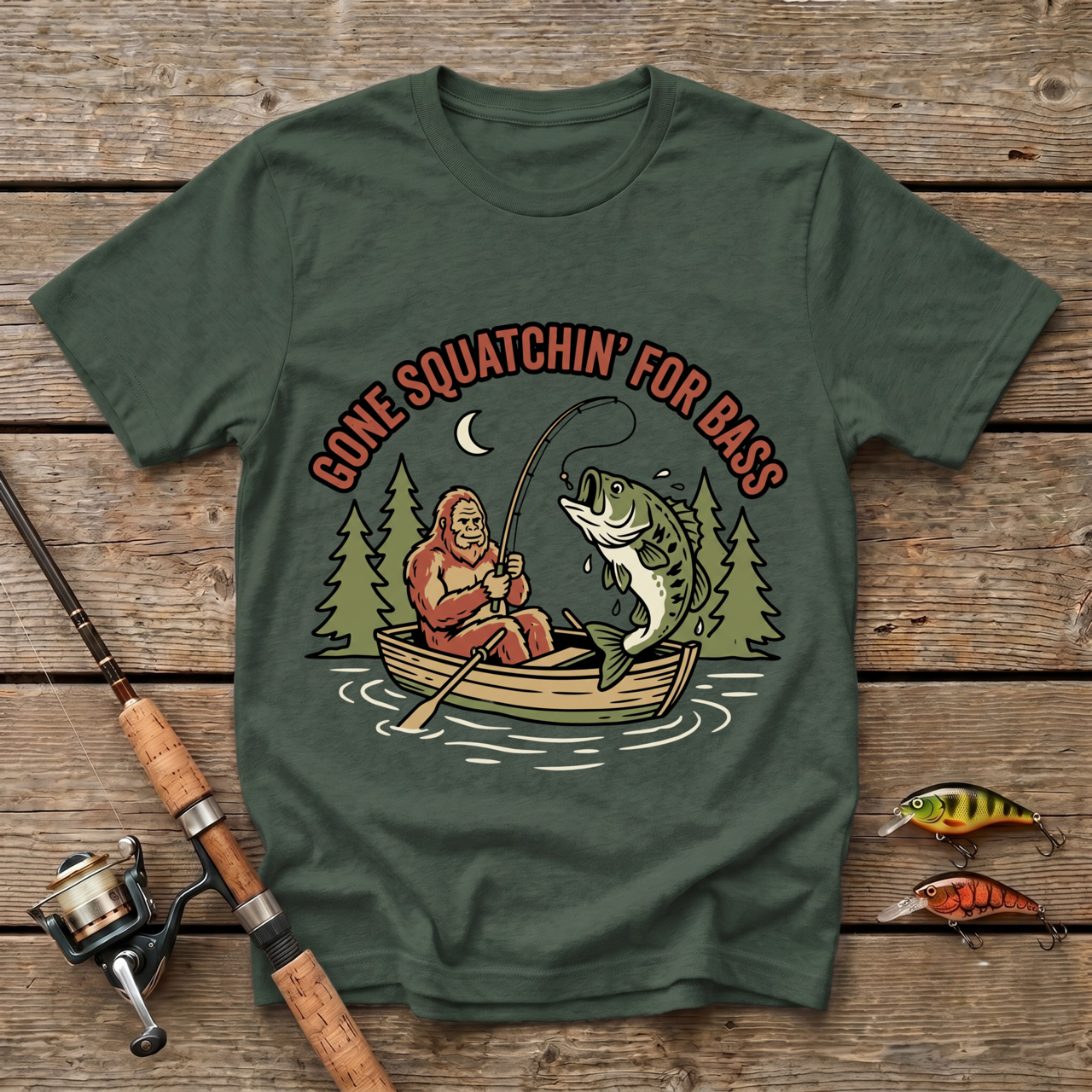 Gone Squatchin' For Bass T-Shirt