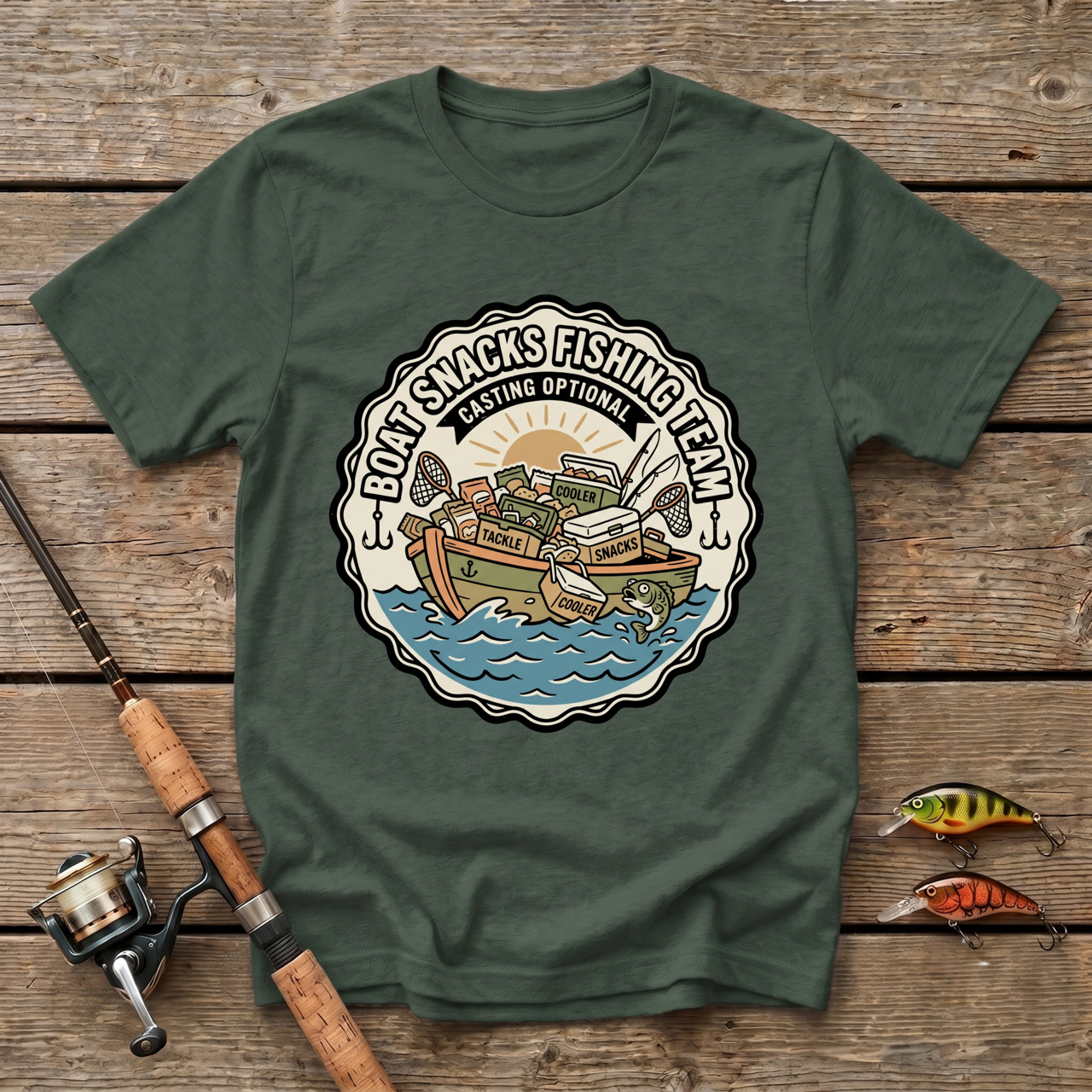Boat Snacks Fishing Team T-Shirt