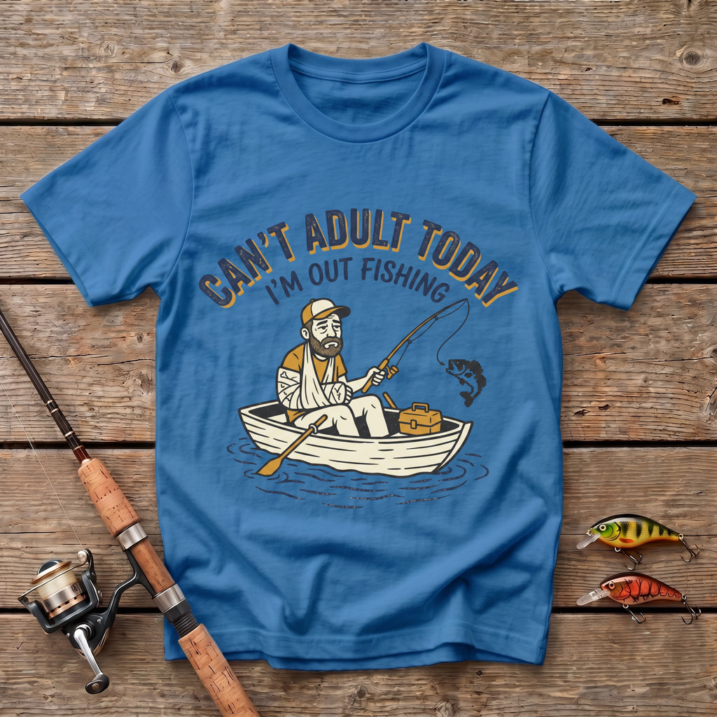 Can't Adult Today, Fishing T-Shirt