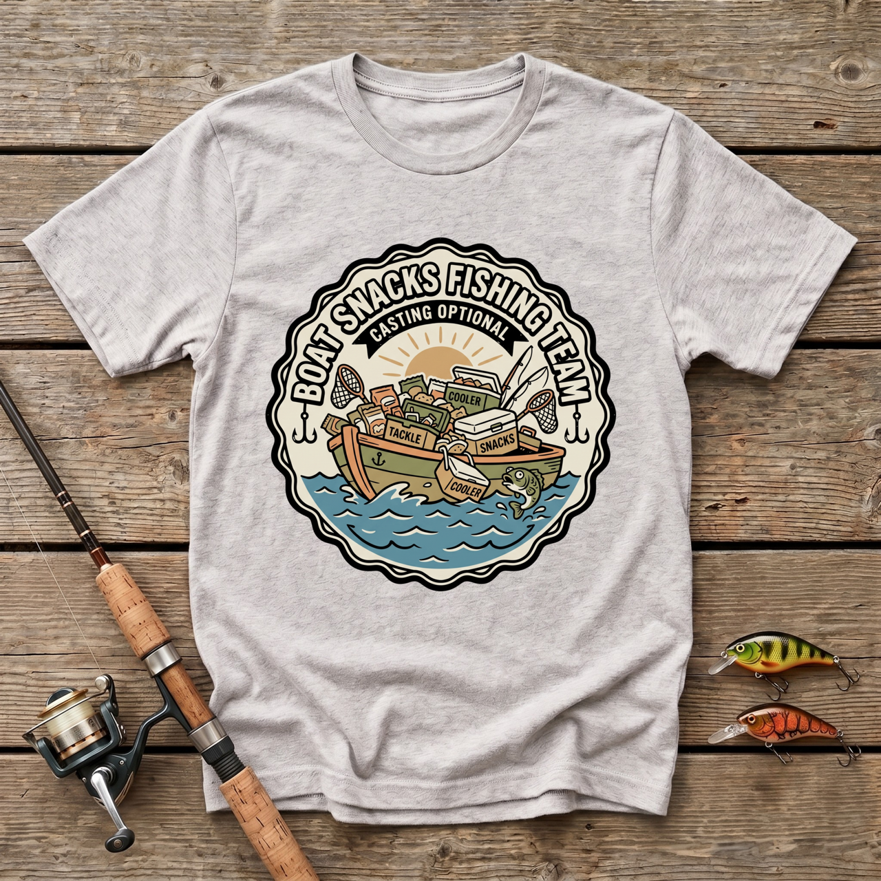 Boat Snacks Fishing Team T-Shirt
