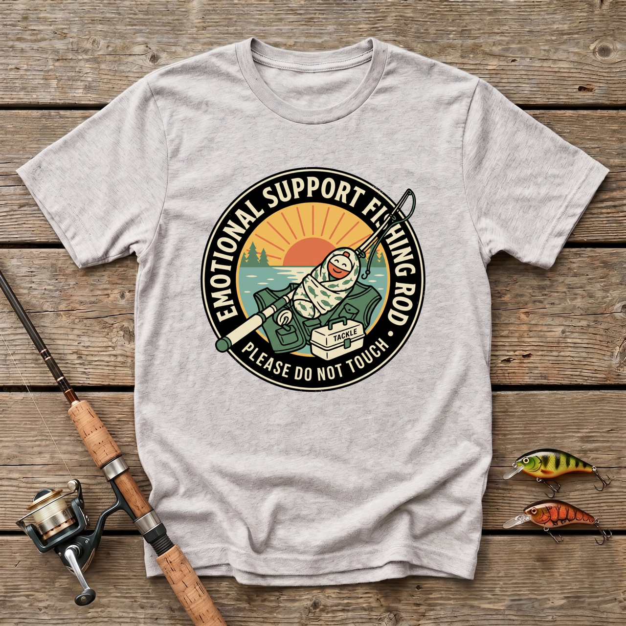 Emotional Support Fishing Rod T-Shirt