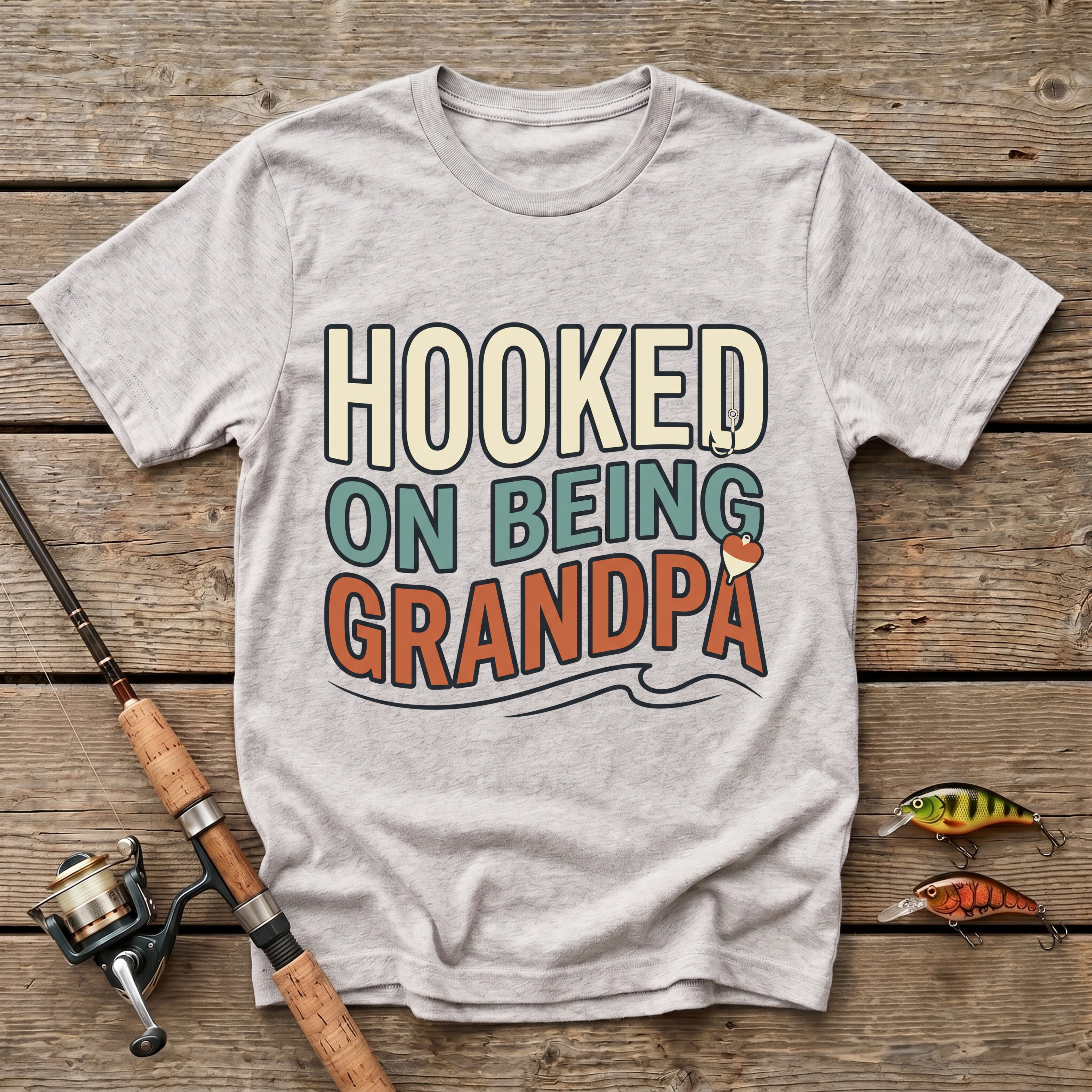 Hooked On Being Grandpa T-Shirt