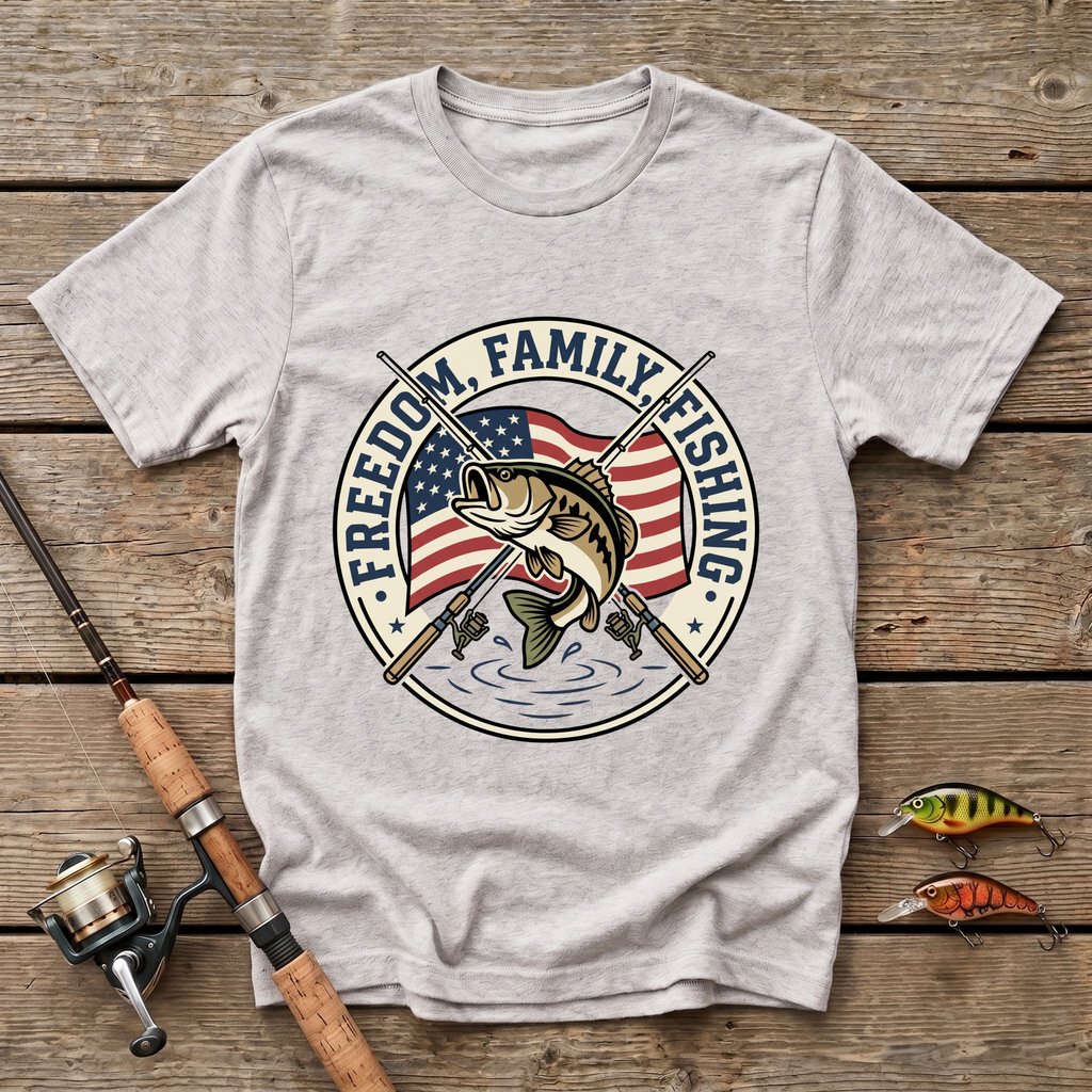 Freedom, Family, Fishing T-Shirt