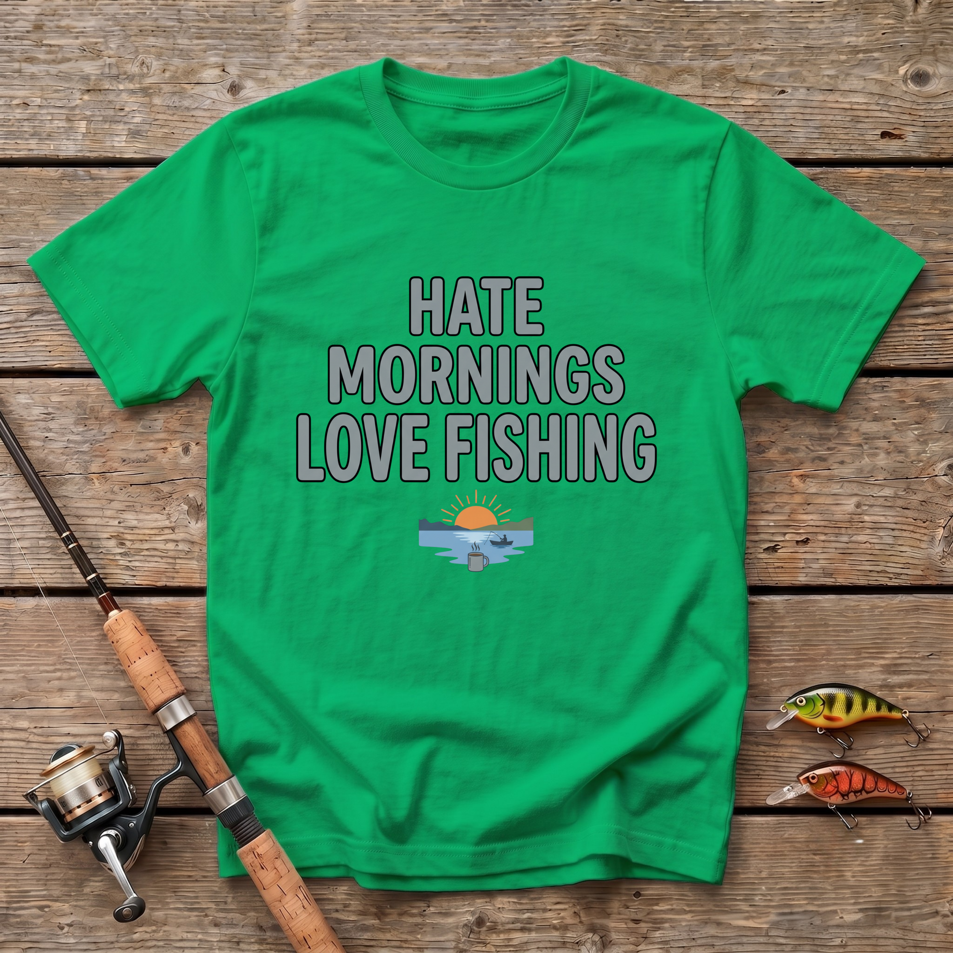 Hate Mornings Love Fishing T-Shirt
