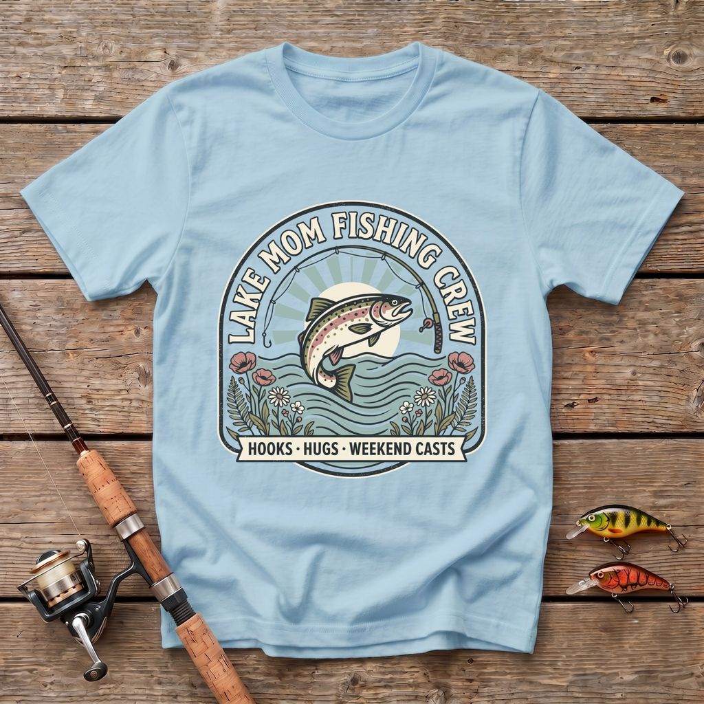Lake Mom Fishing Crew T-Shirt