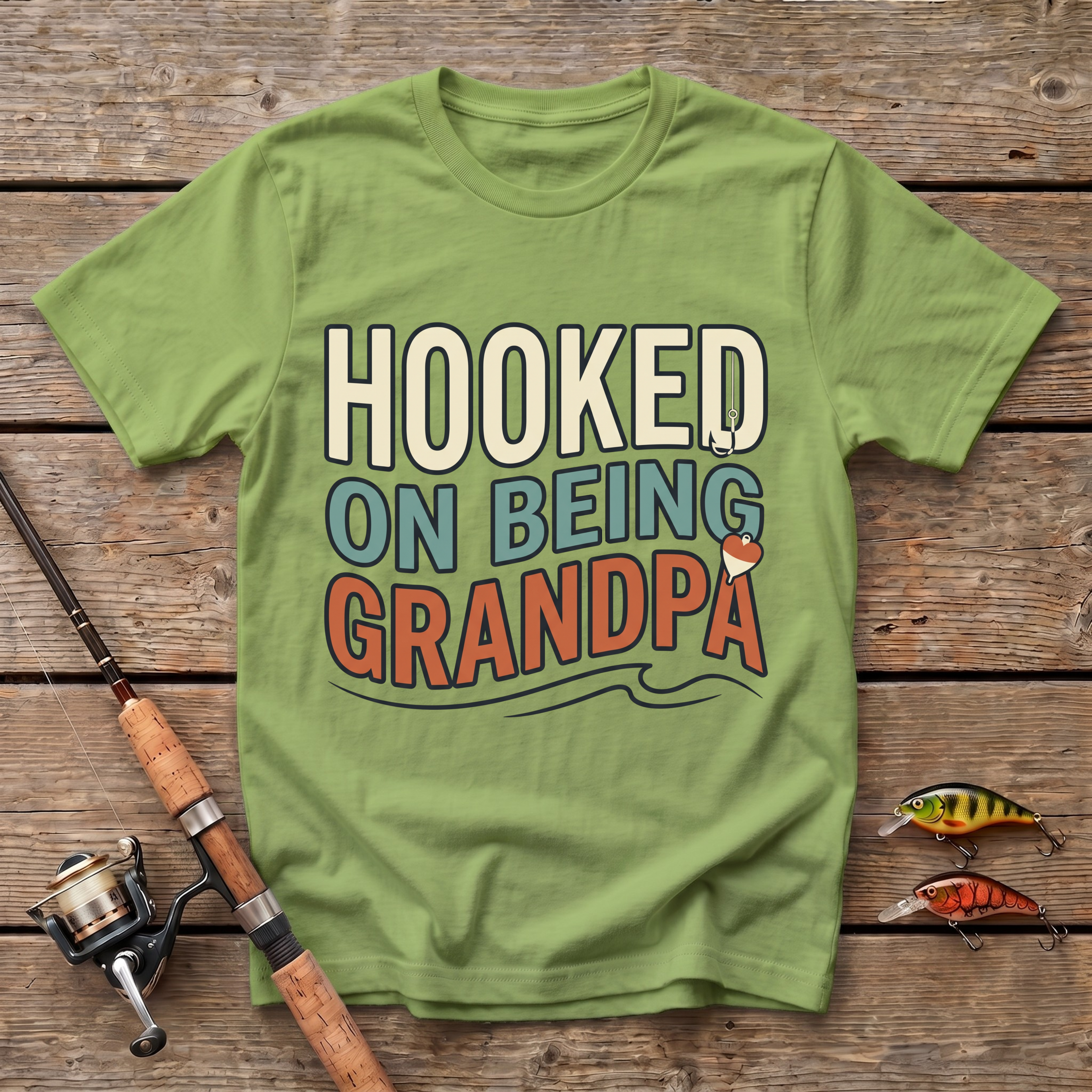Hooked On Being Grandpa T-Shirt