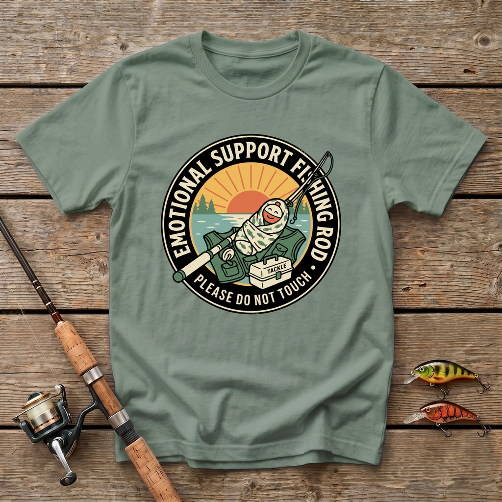Emotional Support Fishing Rod T-Shirt