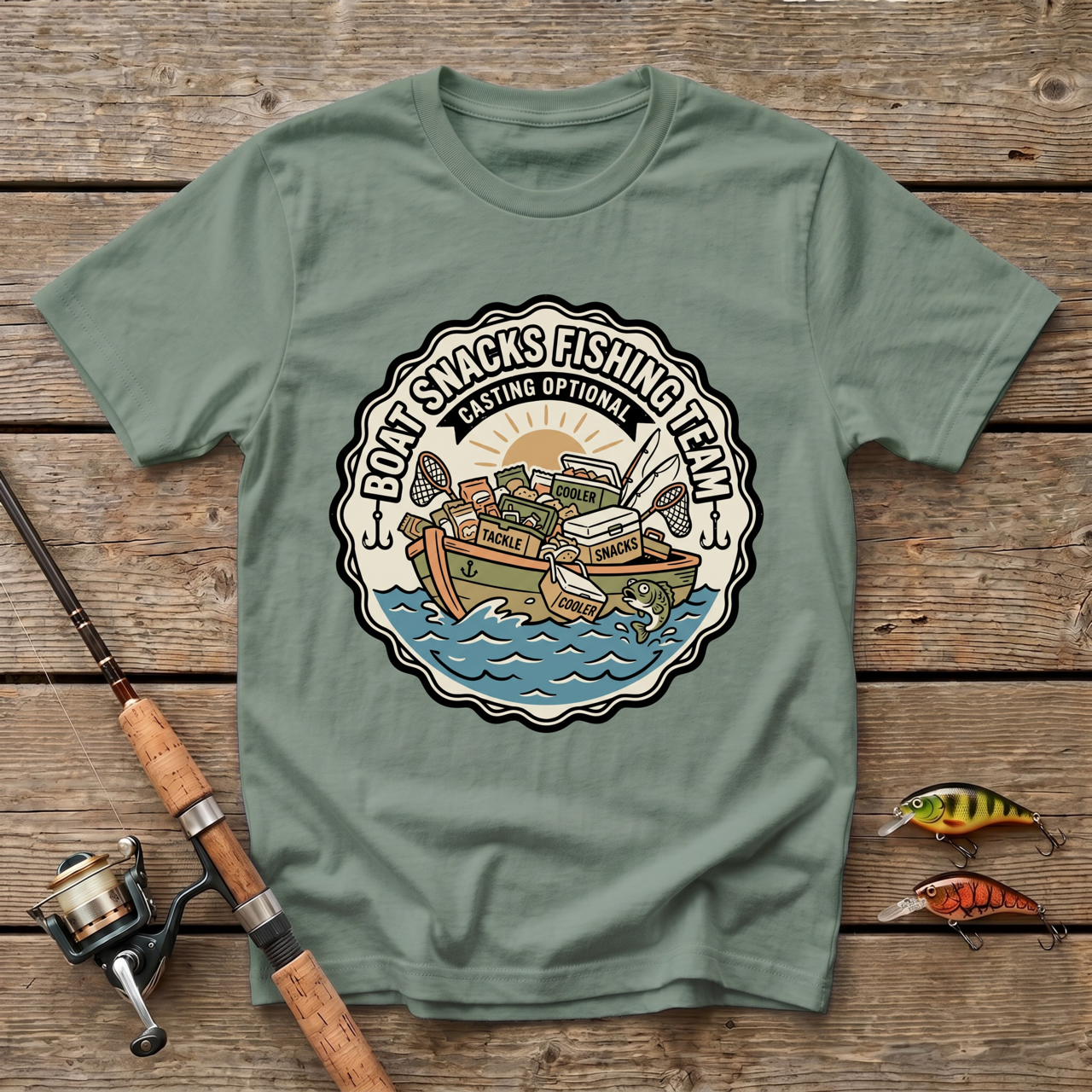 Boat Snacks Fishing Team T-Shirt