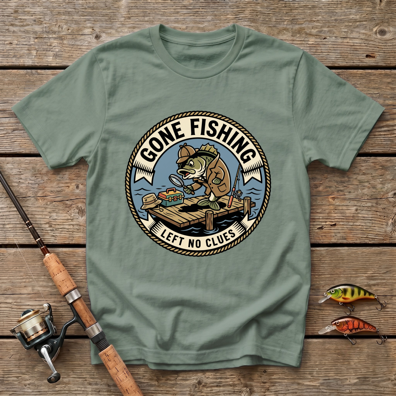 Gone Fishing, Left No Clues T-Shirt