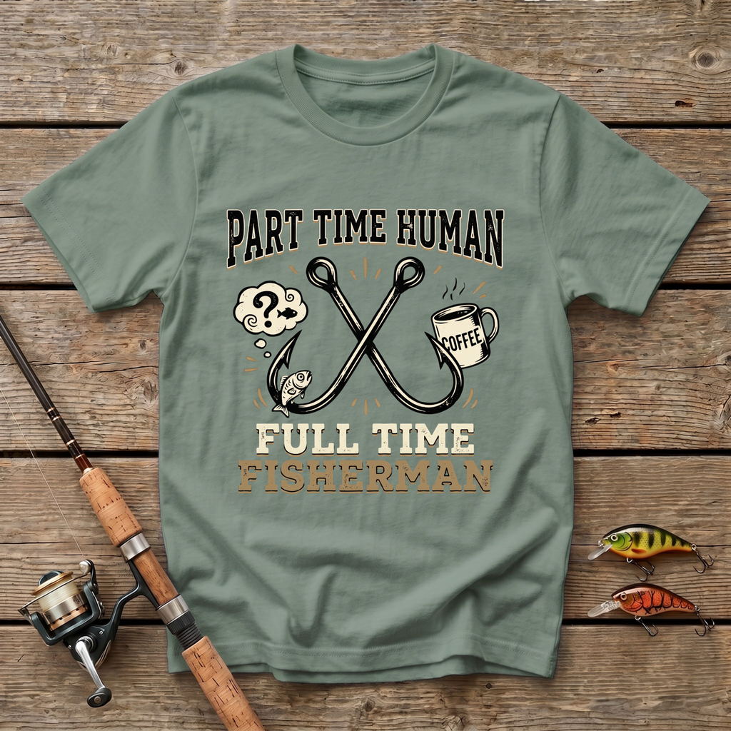 Part Time Human, Full Time Fisherman T-Shirt