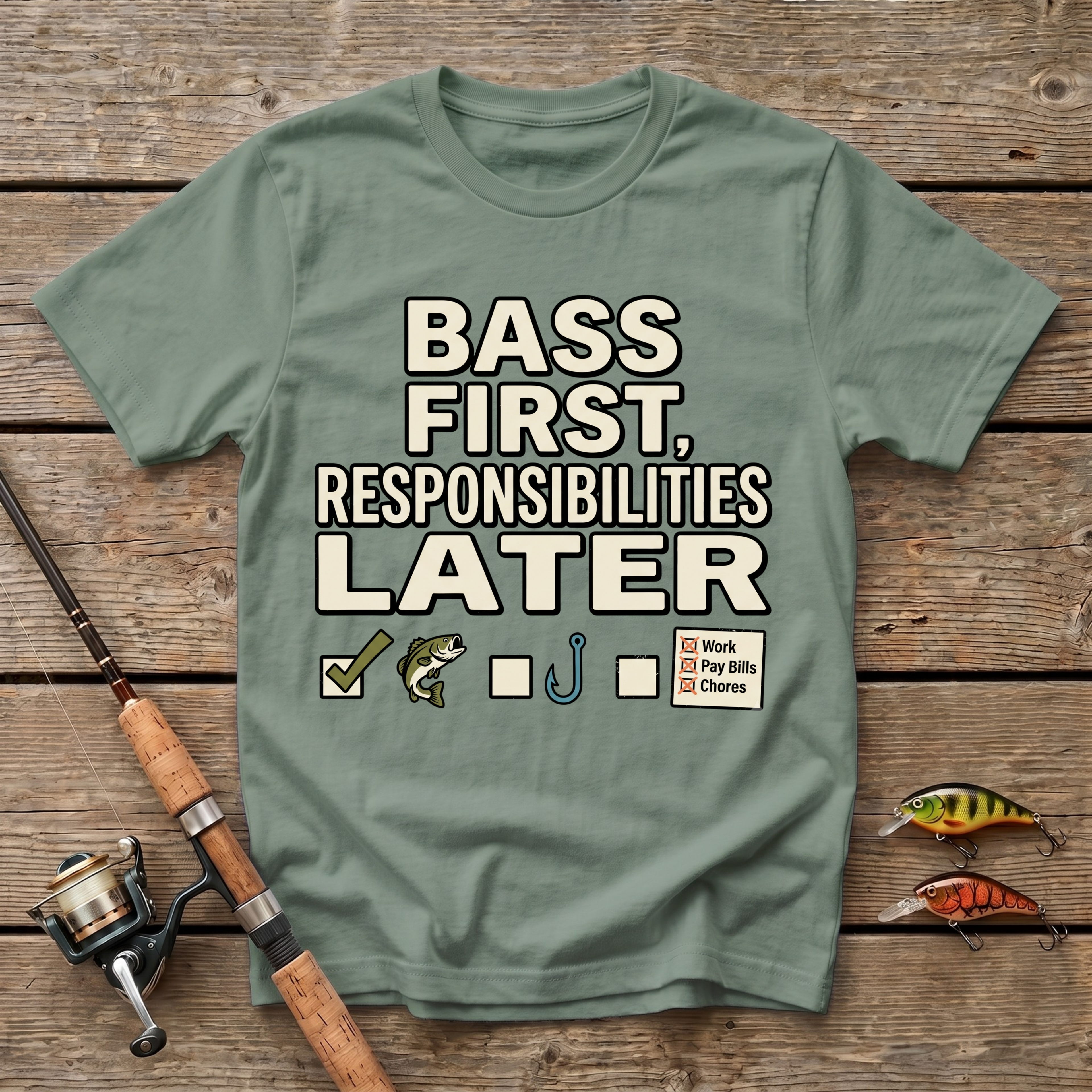 Bass First, Responsibilities Later T-Shirt