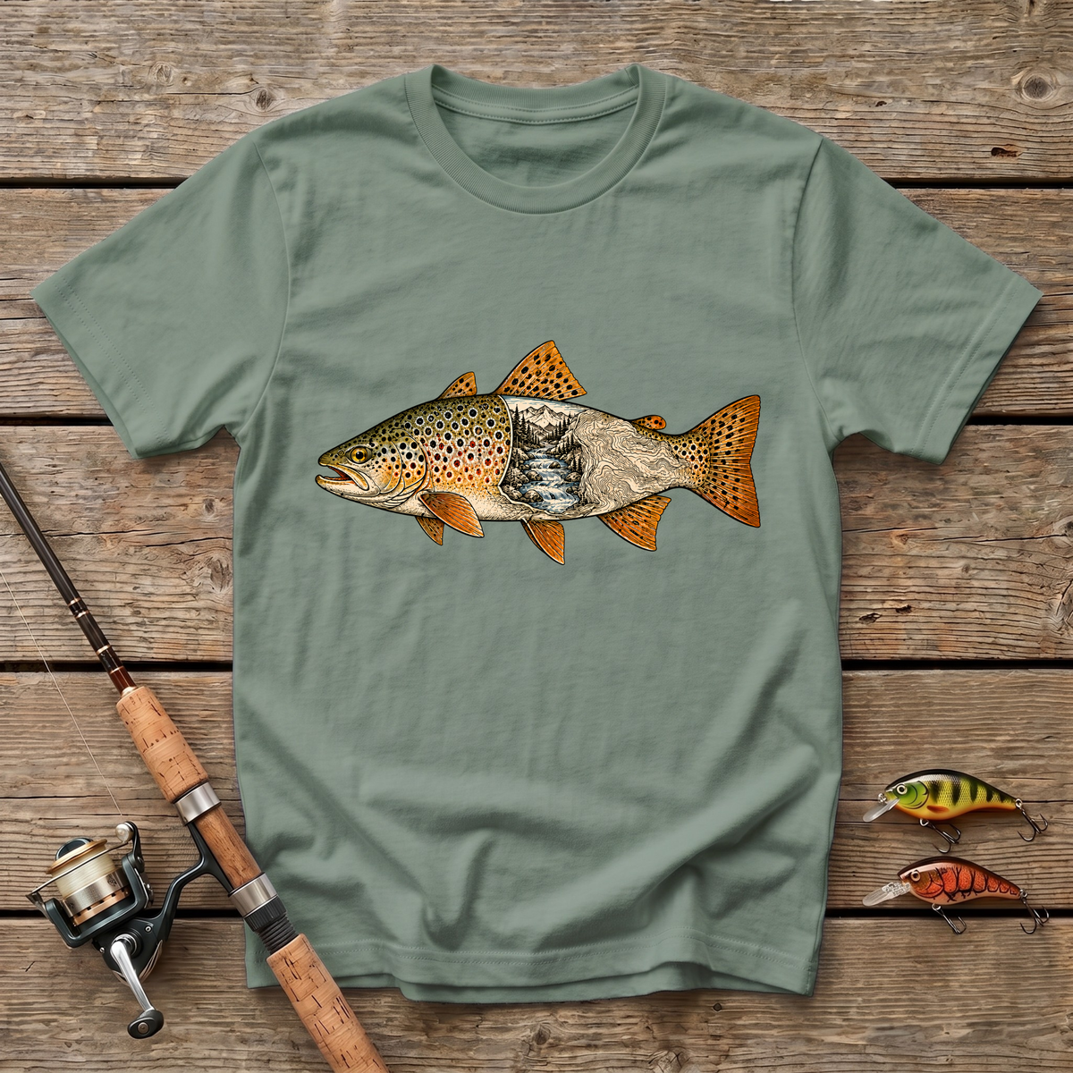 Engraved Trout T-Shirt