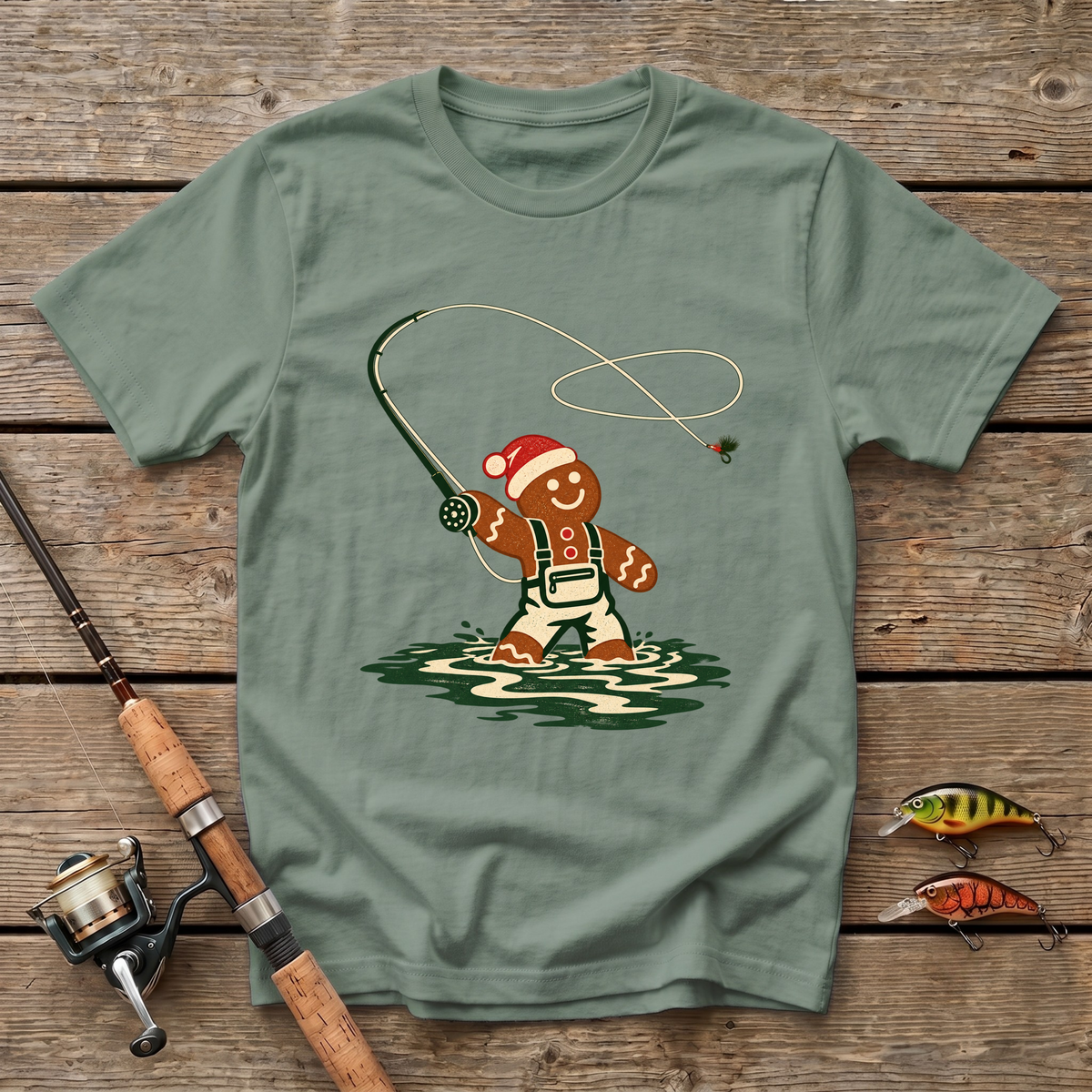 Gingerbread Fly Fishing T-Shirt