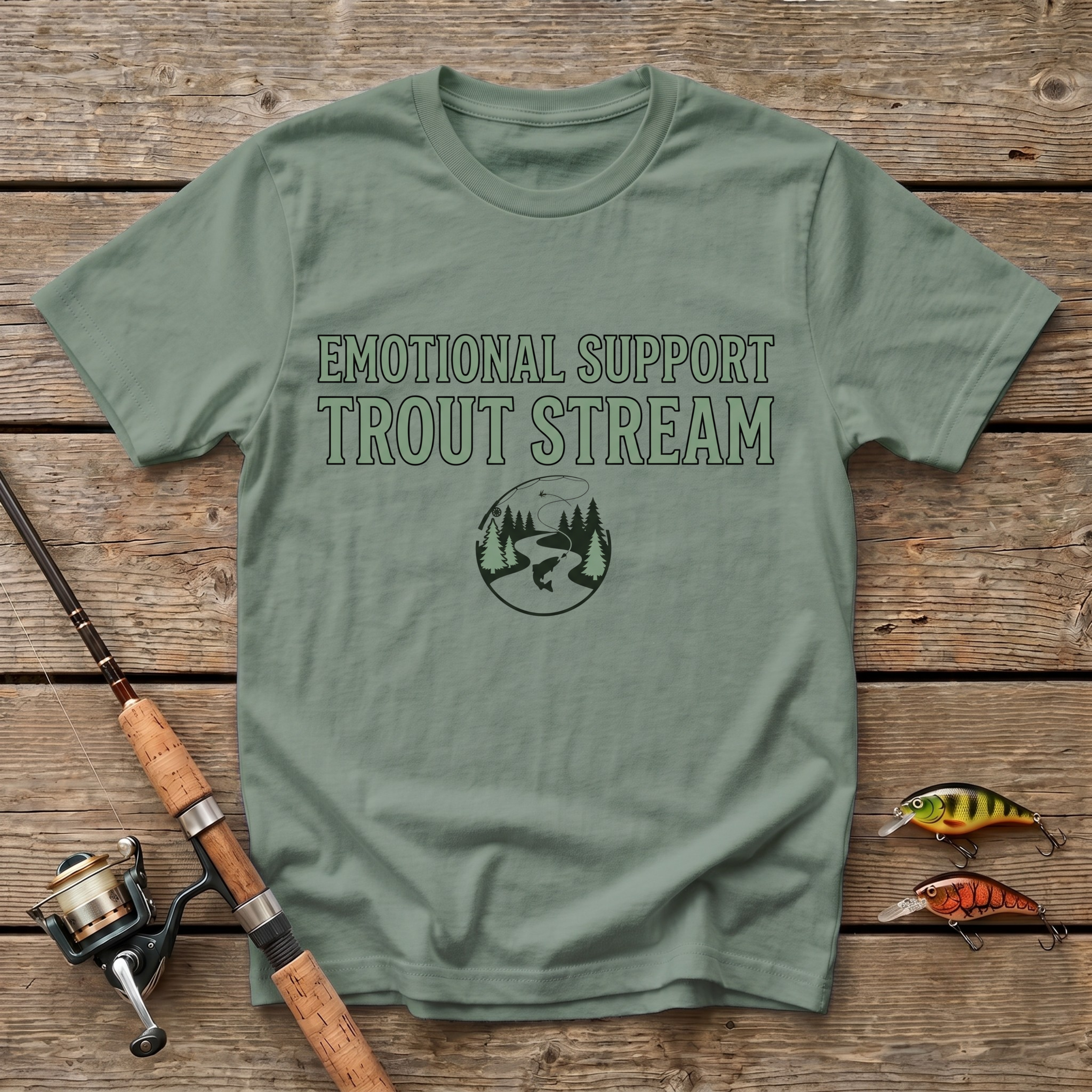 Emotional Support Trout Stream T-Shirt