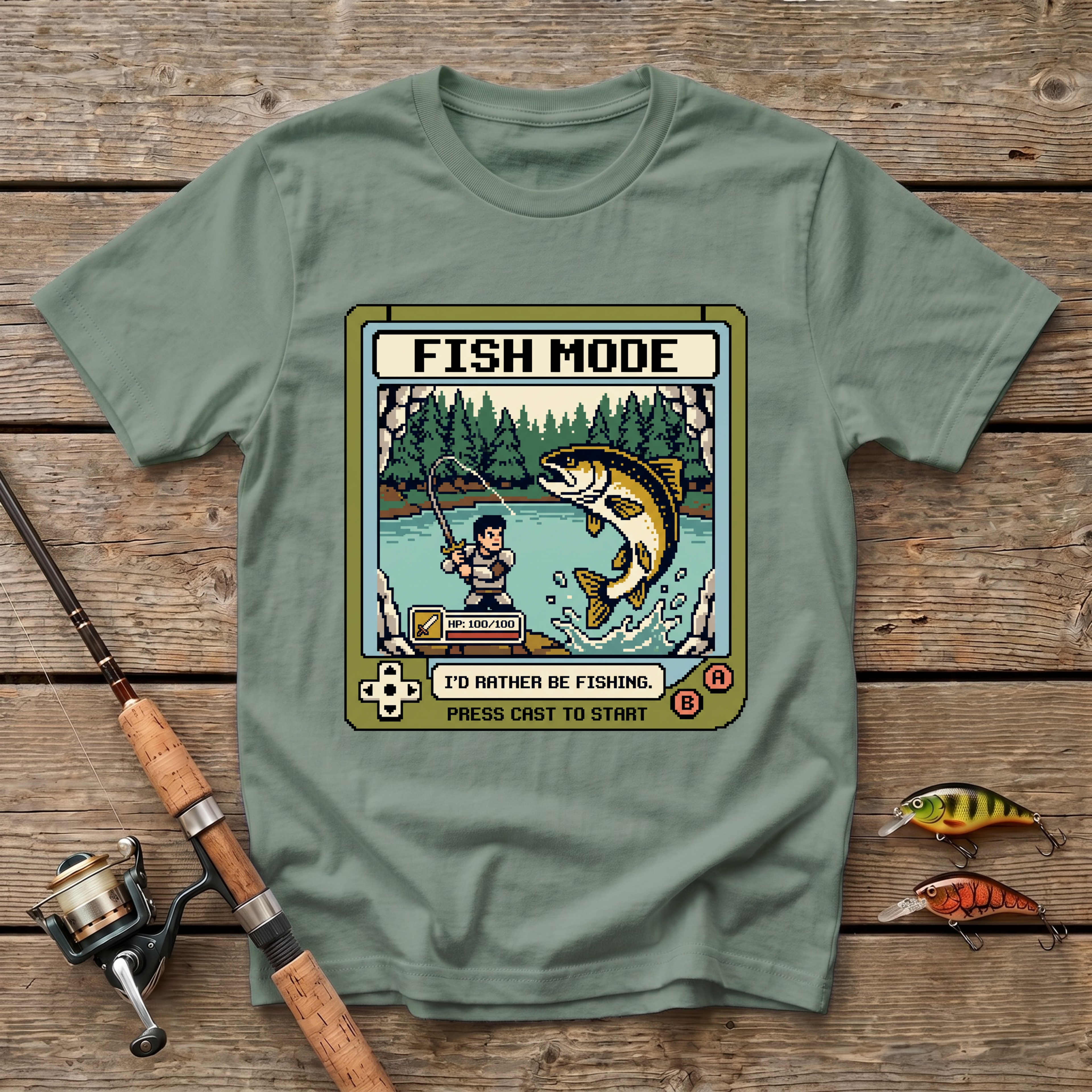 Fish Mode On: I'd Rather Be Fishing T-Shirt
