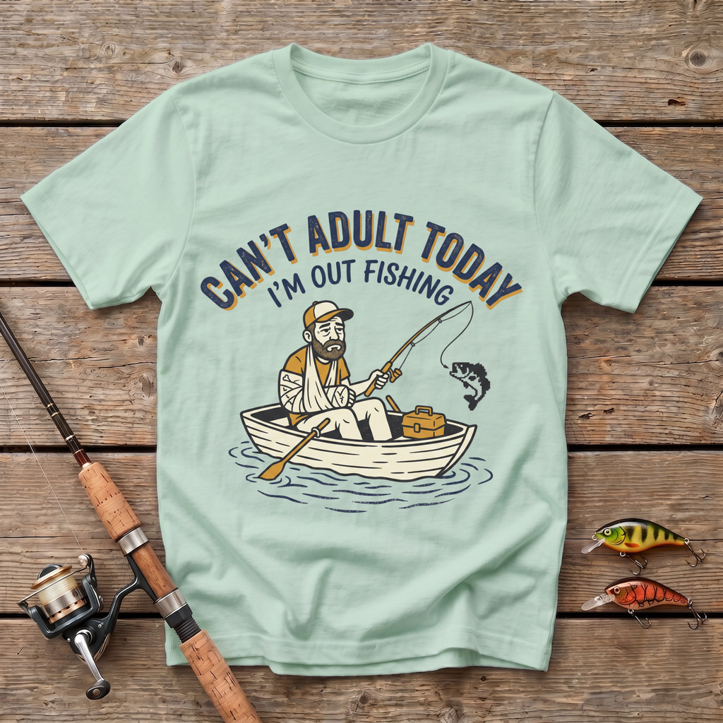 Can't Adult Today, Fishing T-Shirt