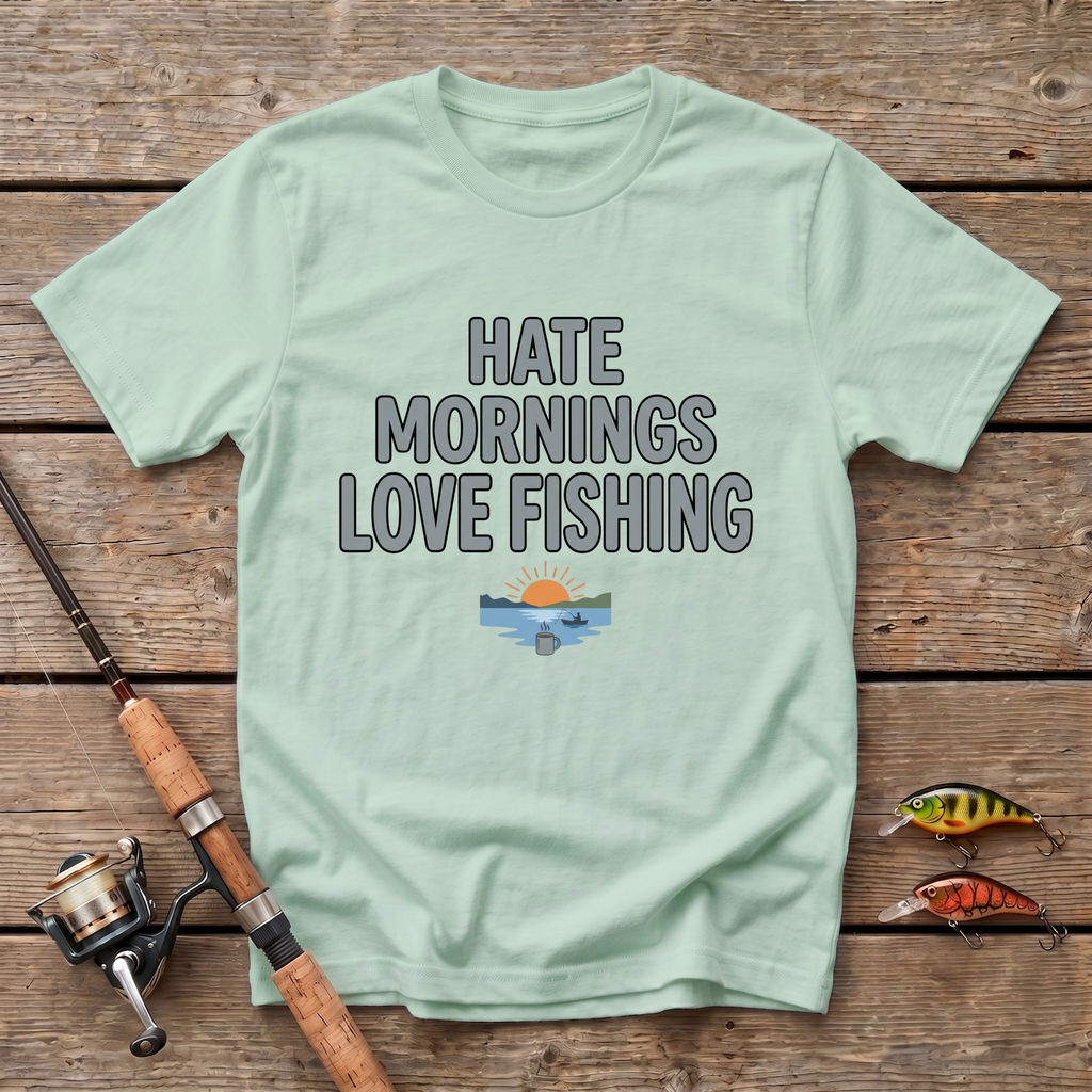 Hate Mornings Love Fishing T-Shirt