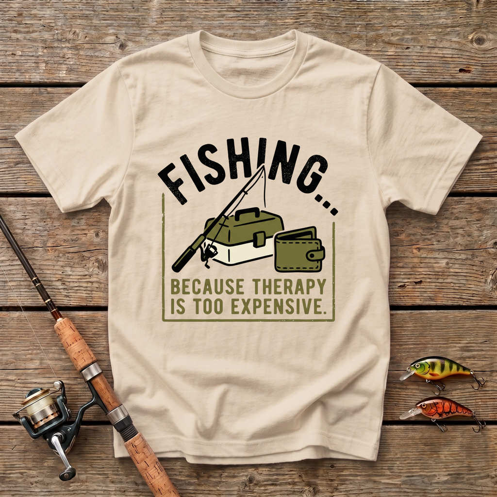 Fishing, Because Therapy Is Too Expencive T-Shirt