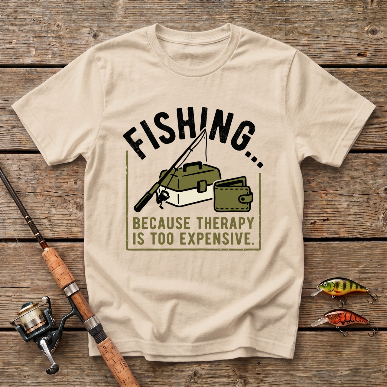Fishing, Because Therapy Is Too Expencive T-Shirt
