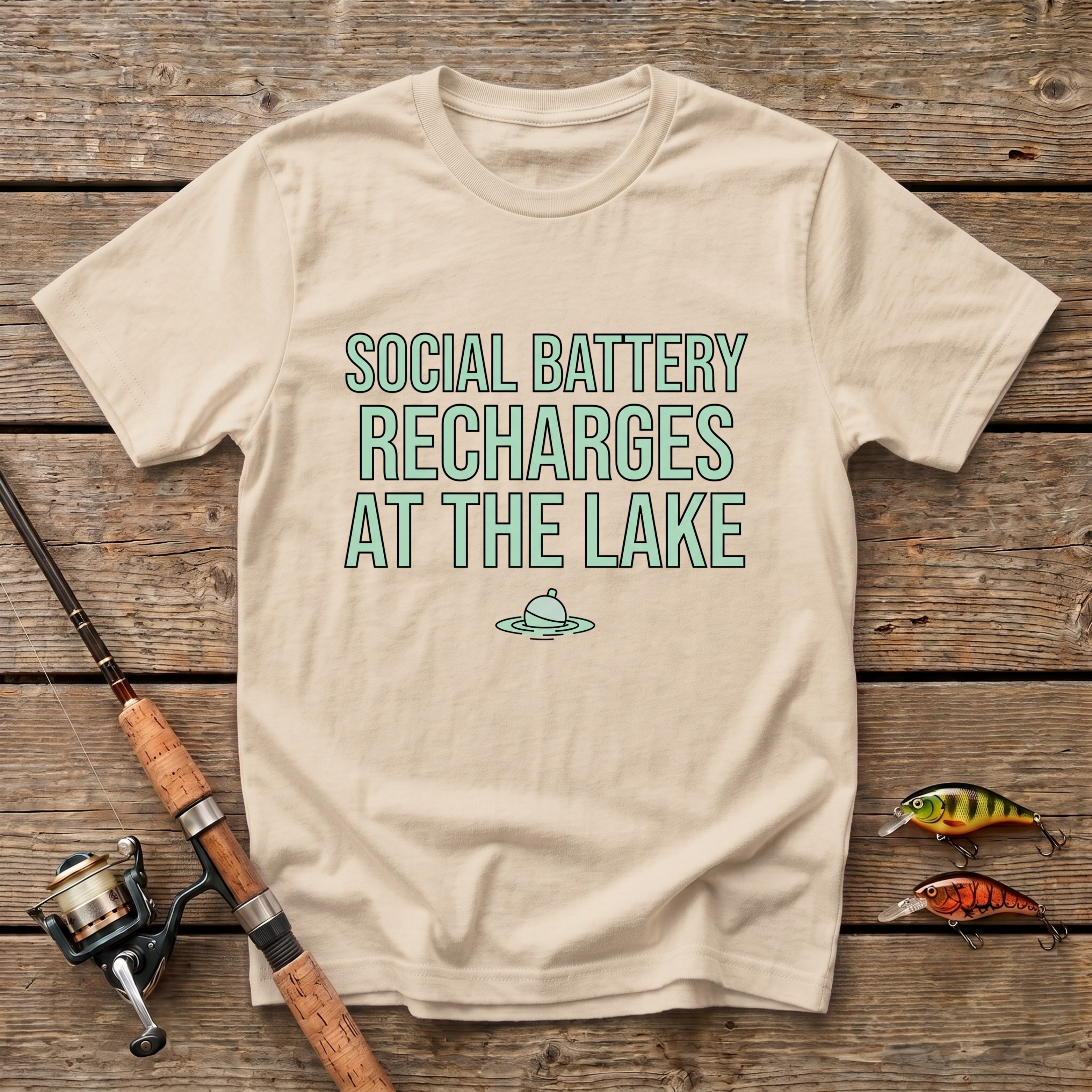 Social Battery Recharges At The Lake T-Shirt