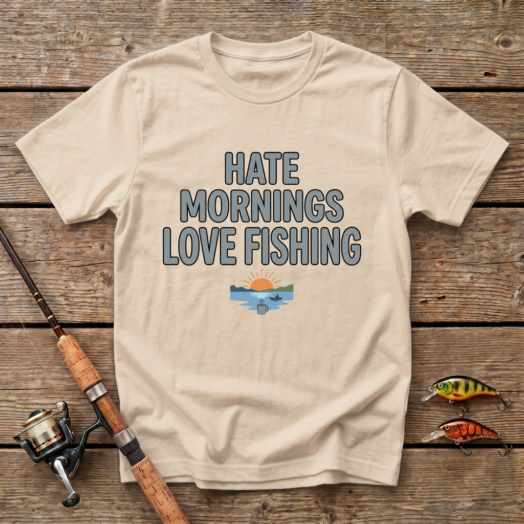 Hate Mornings Love Fishing T-Shirt