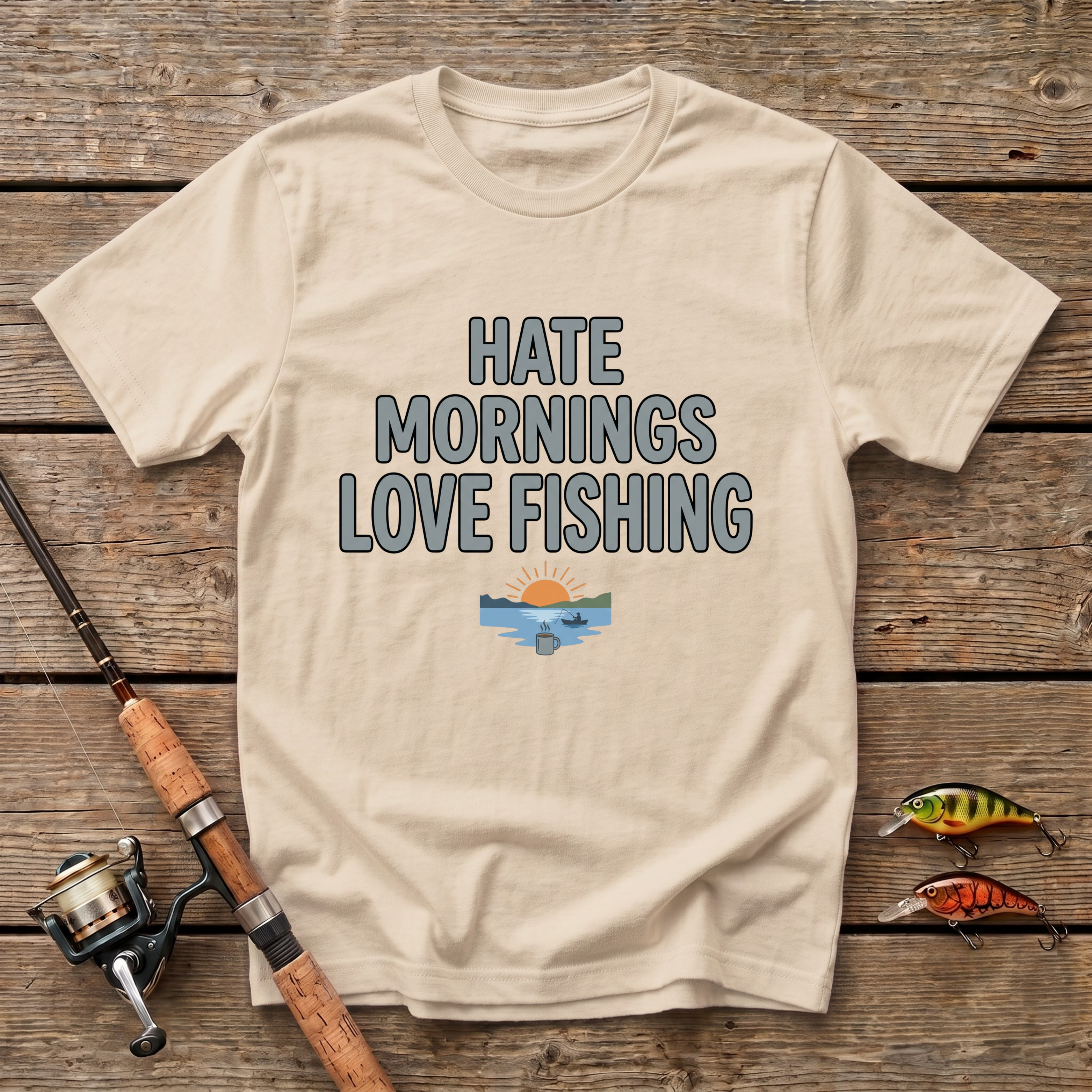 Hate Mornings Love Fishing T-Shirt
