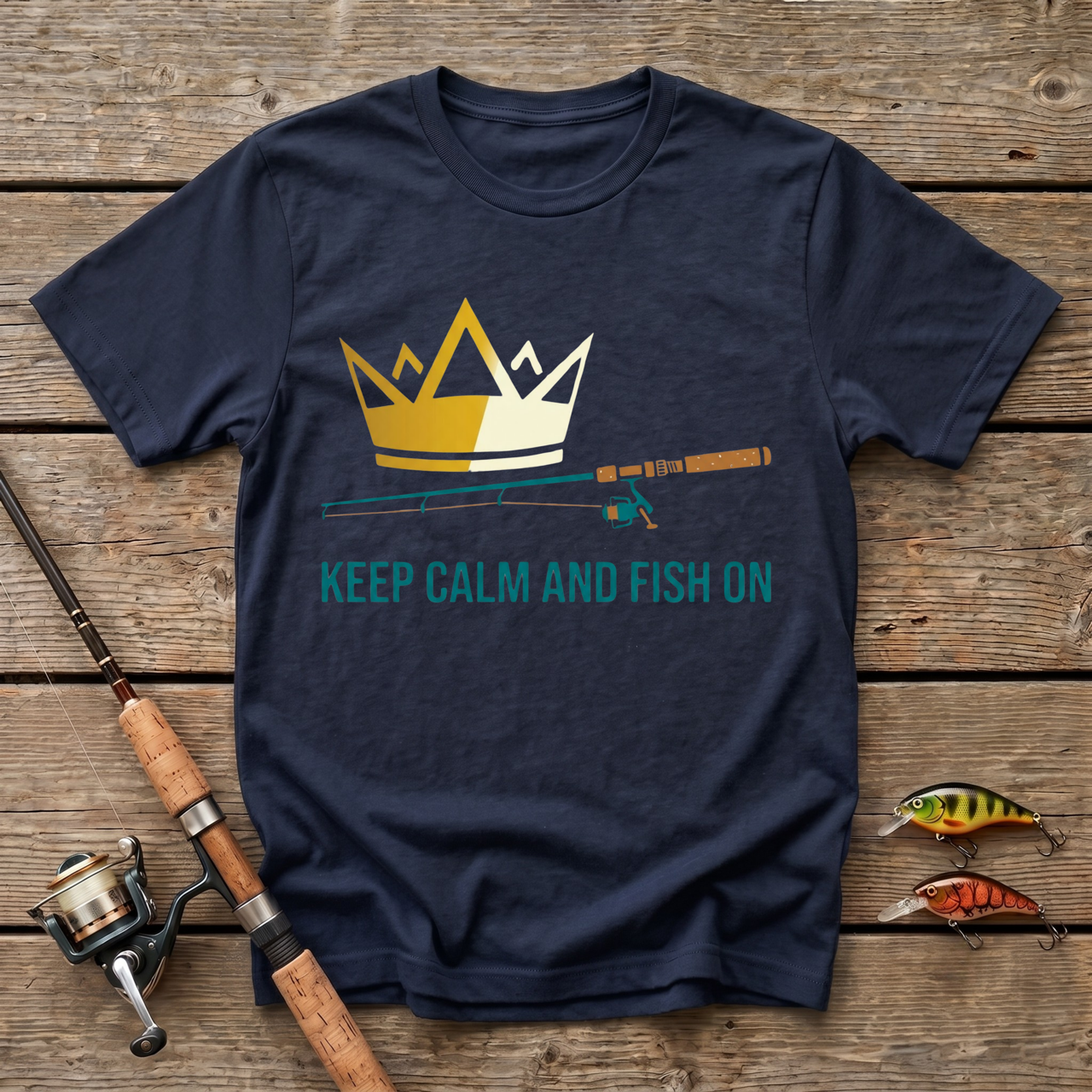 Keep Calm And Fish On T-Shirt