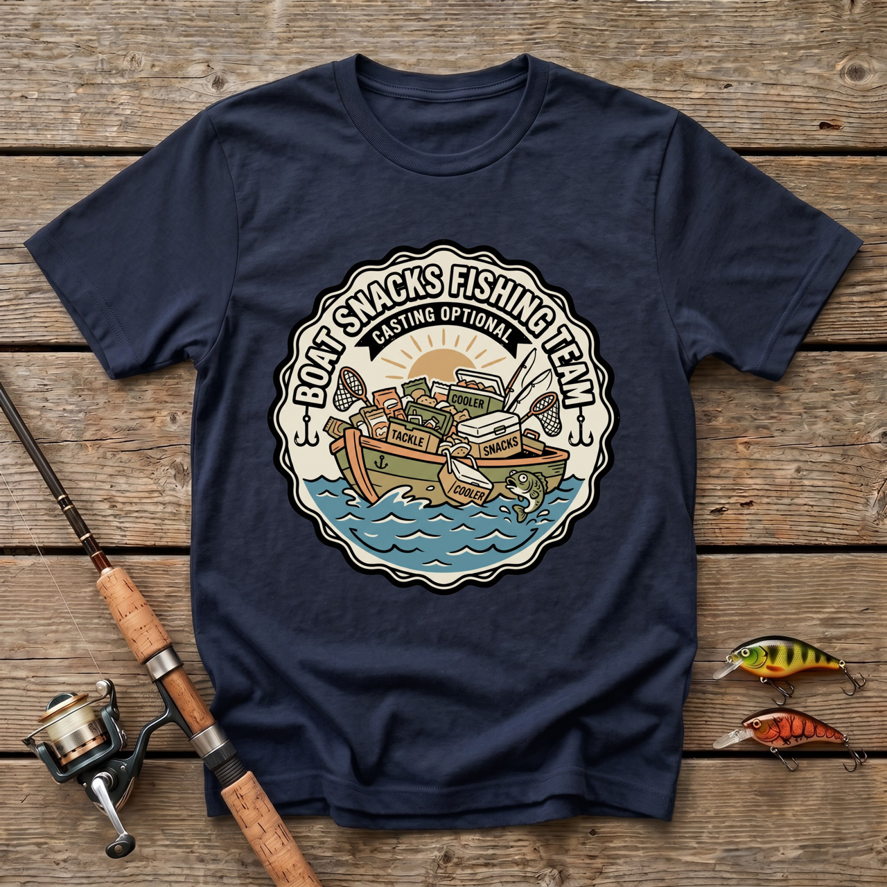 Boat Snacks Fishing Team T-Shirt