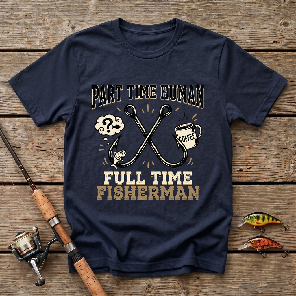 Part Time Human, Full Time Fisherman T-Shirt