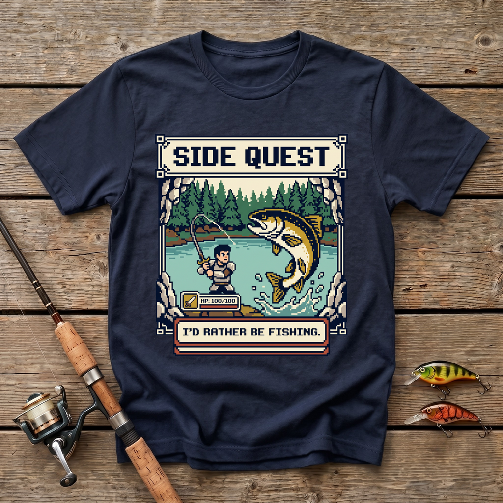 Side Quest - I'd Rather Be Fishing T-Shirt