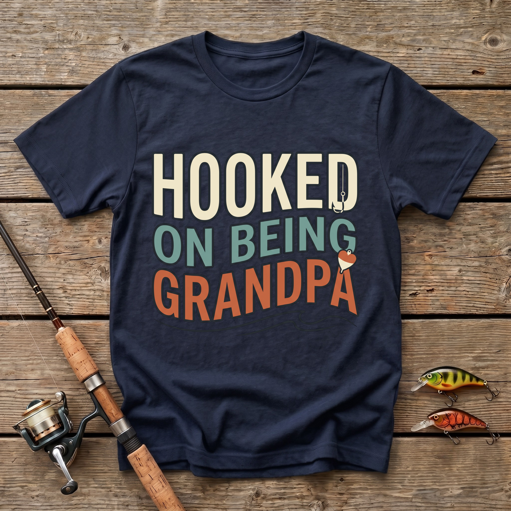 Hooked On Being Grandpa T-Shirt