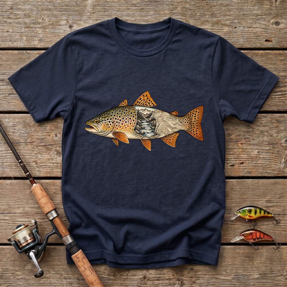 Engraved Trout T-Shirt