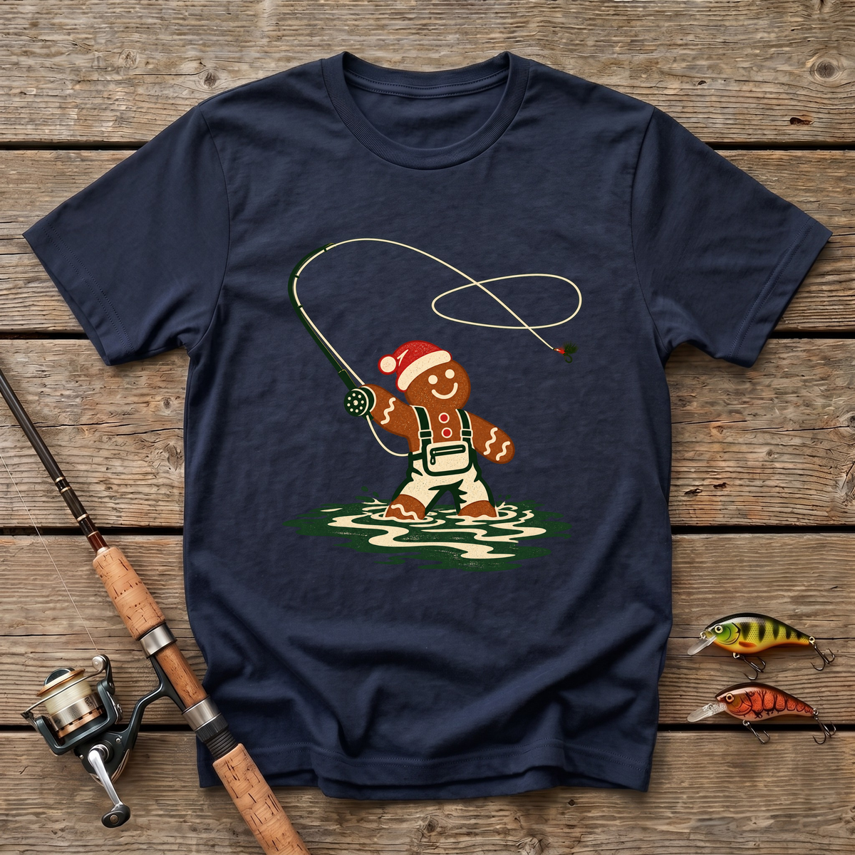 Gingerbread Fly Fishing T-Shirt