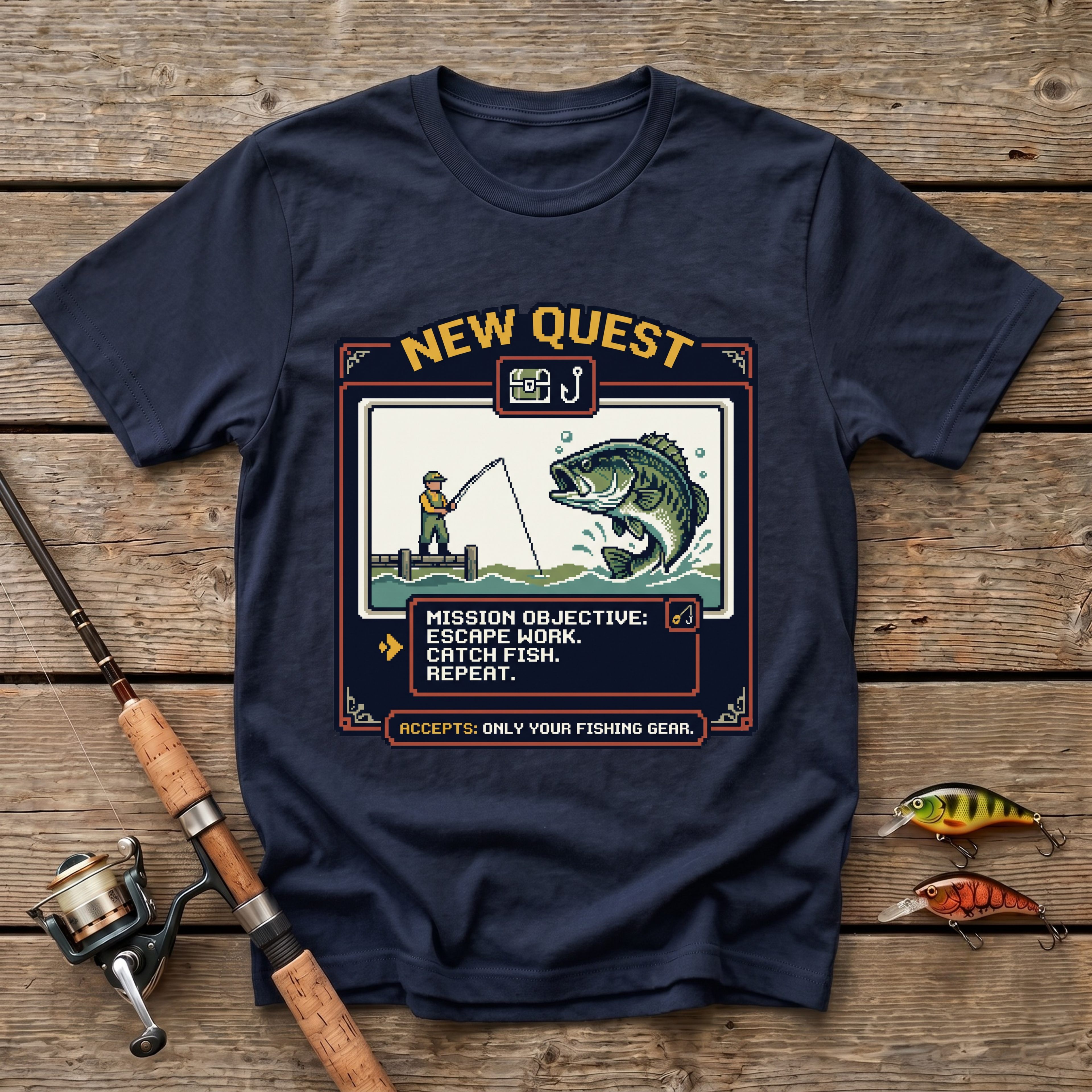 New Quest: Catch Fish T-Shirt