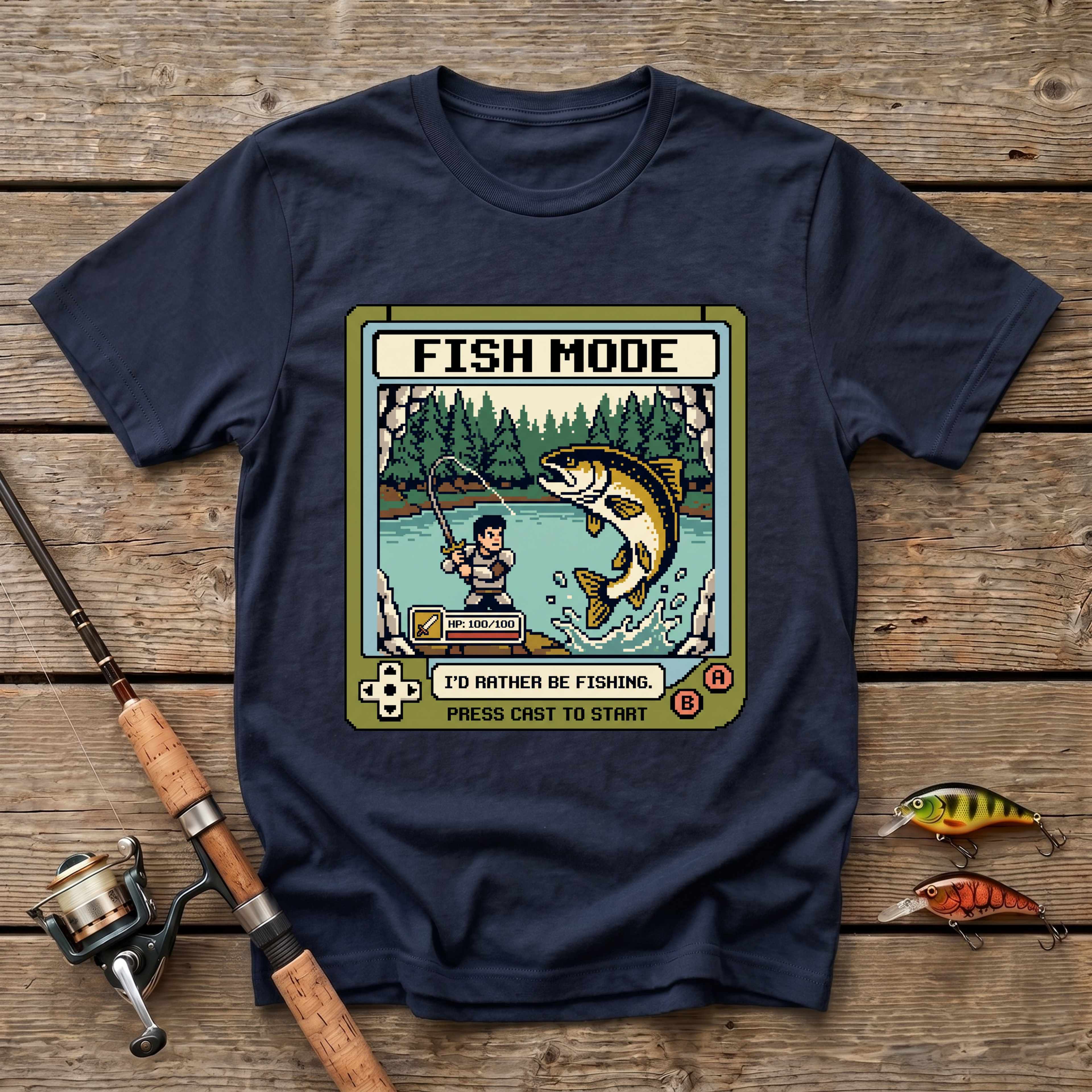 Fish Mode On: I'd Rather Be Fishing T-Shirt