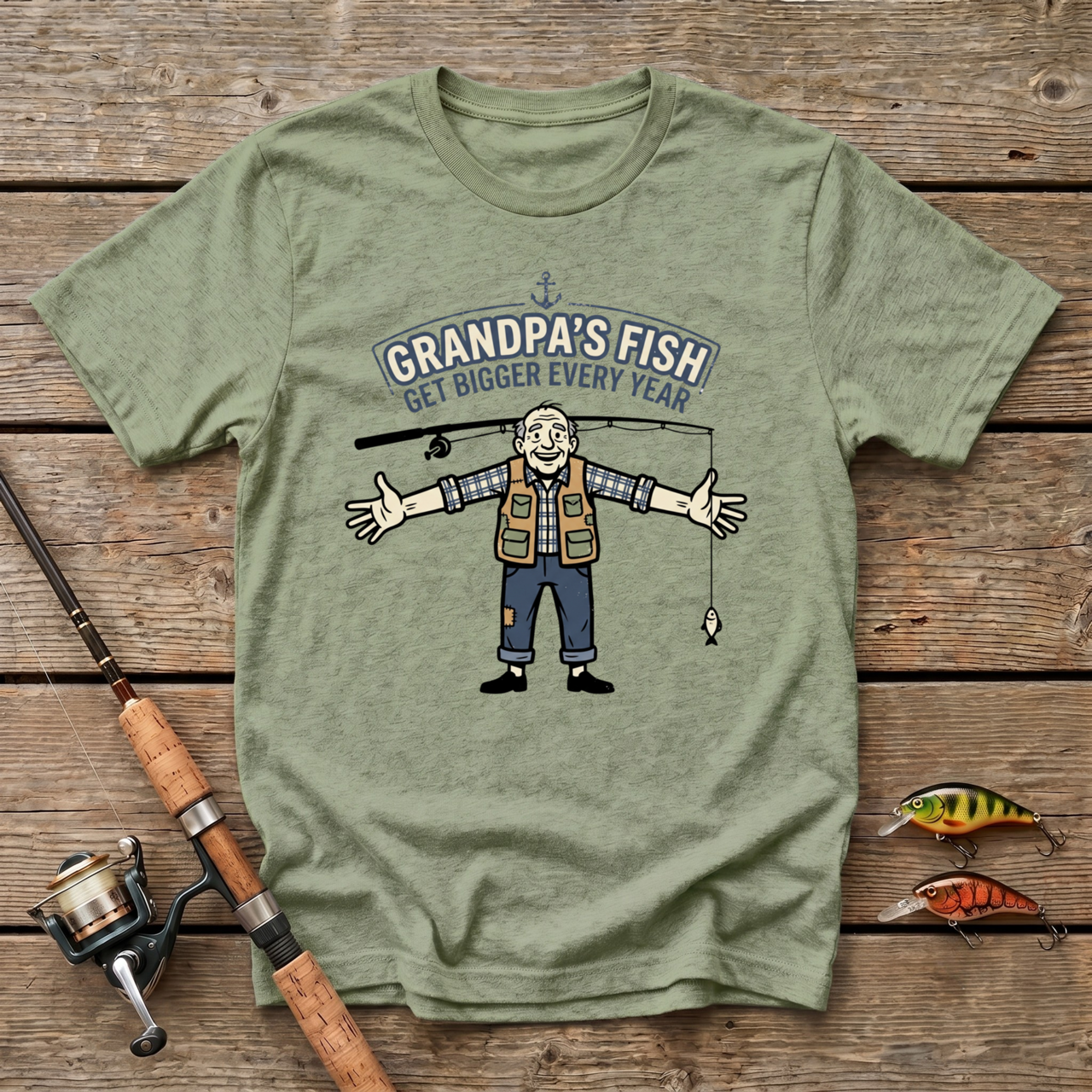 Grandpa's Fish Get Bigger Every Year T-Shirt