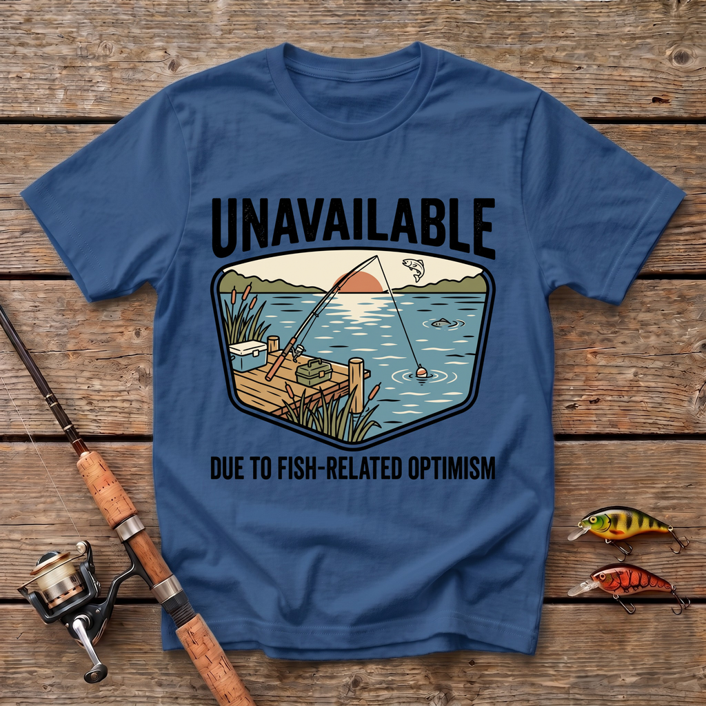 Unavailable Due To Fishing Related Optimism T-Shirt