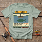 Warning: Social Battery Low - Go Fishing T-Shirt