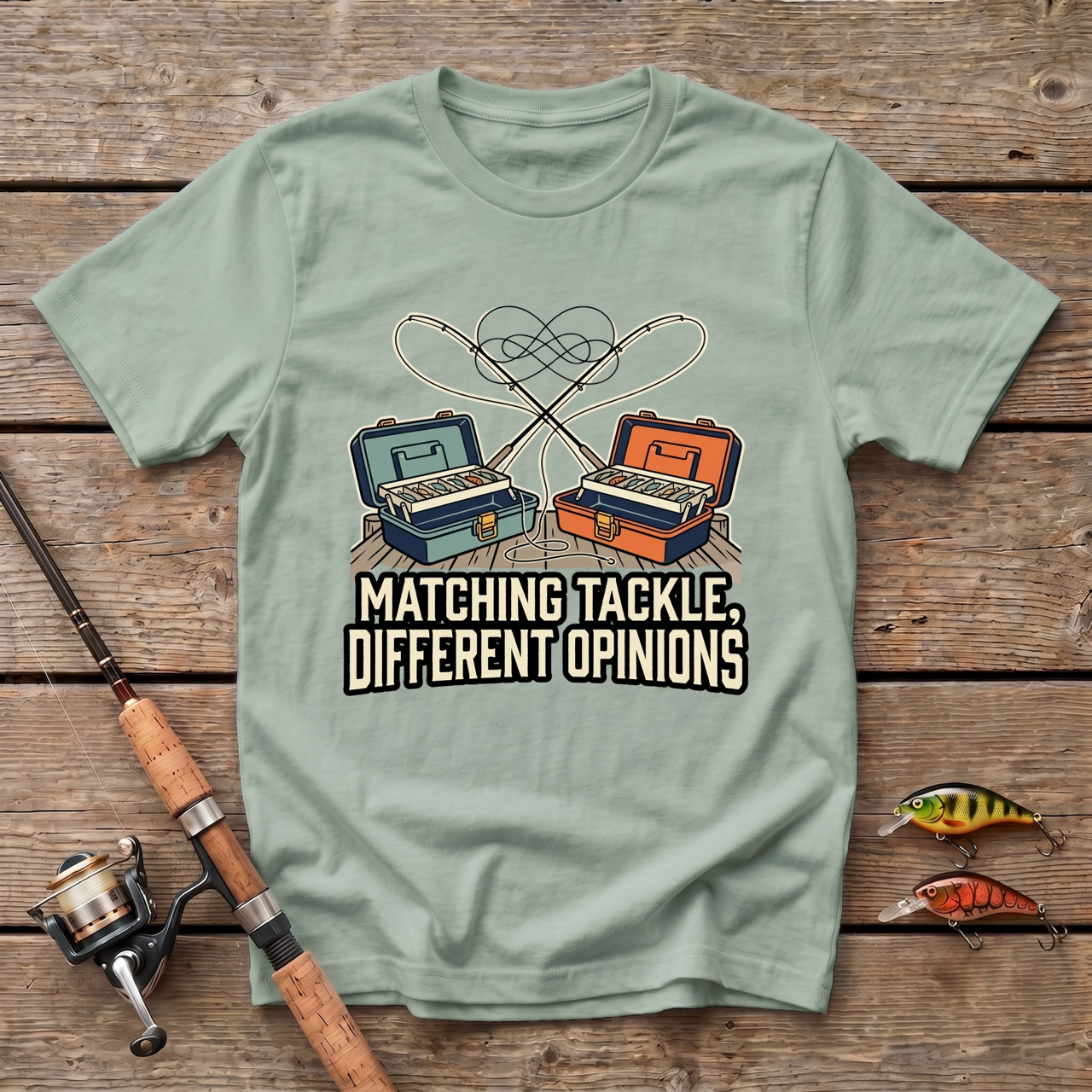 Matching Tackle, Different Opinions T-Shirt